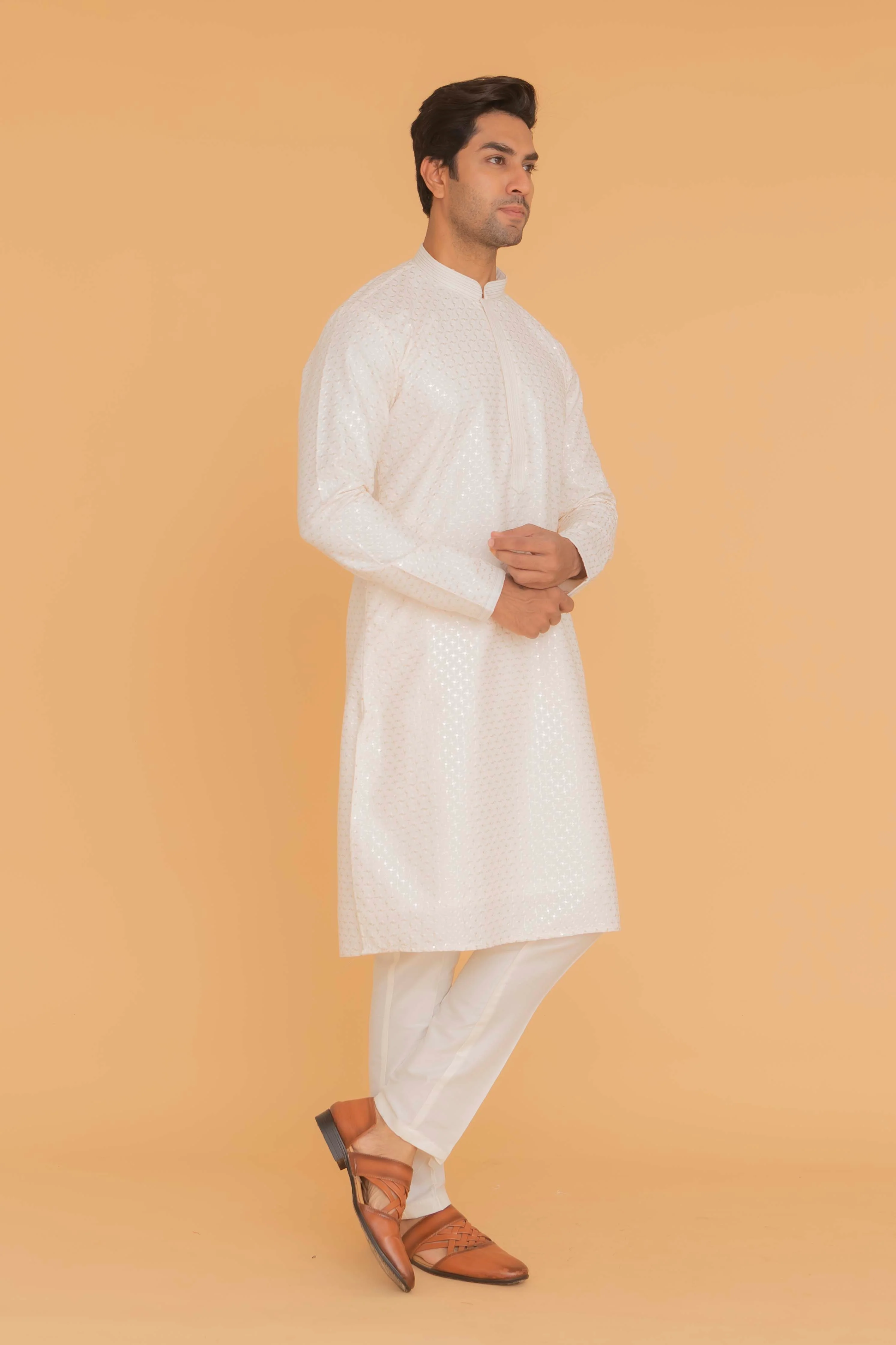 MLS EMBROIDERED KURTA PAJAMA