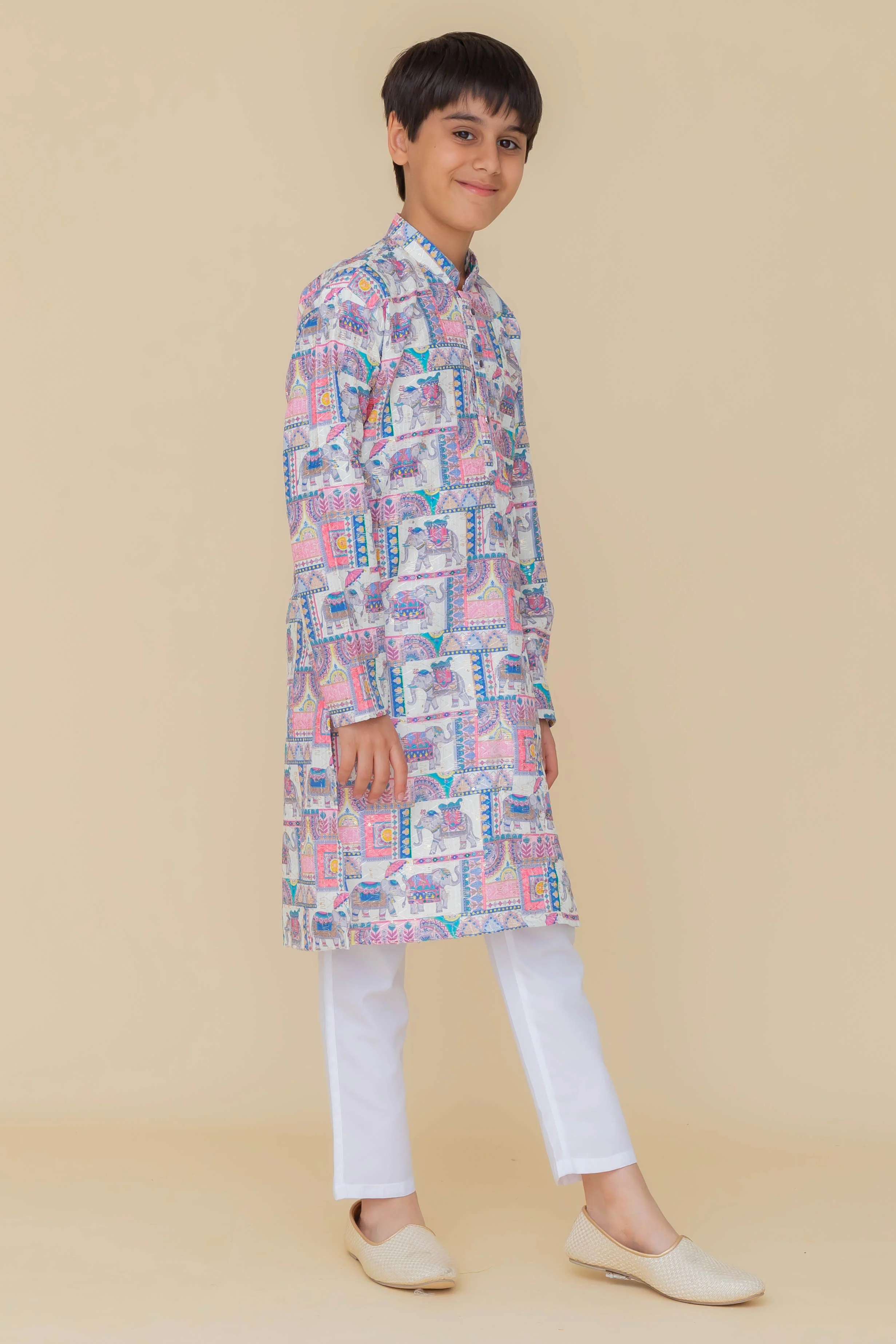 MLS KIDS PRINTED KURTA PAJAMA