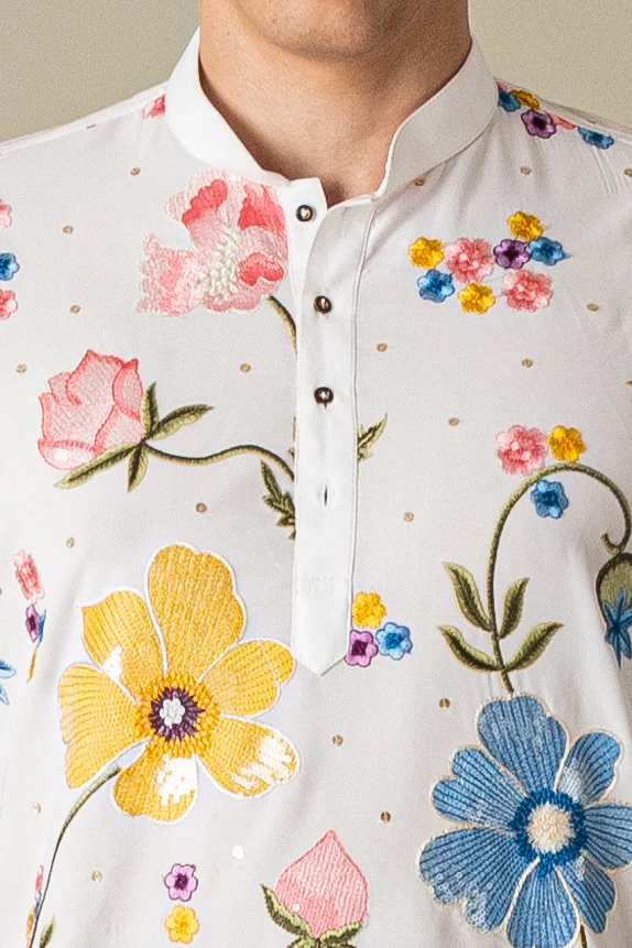 MLS EMBROIDERED KURTA PAJAMA