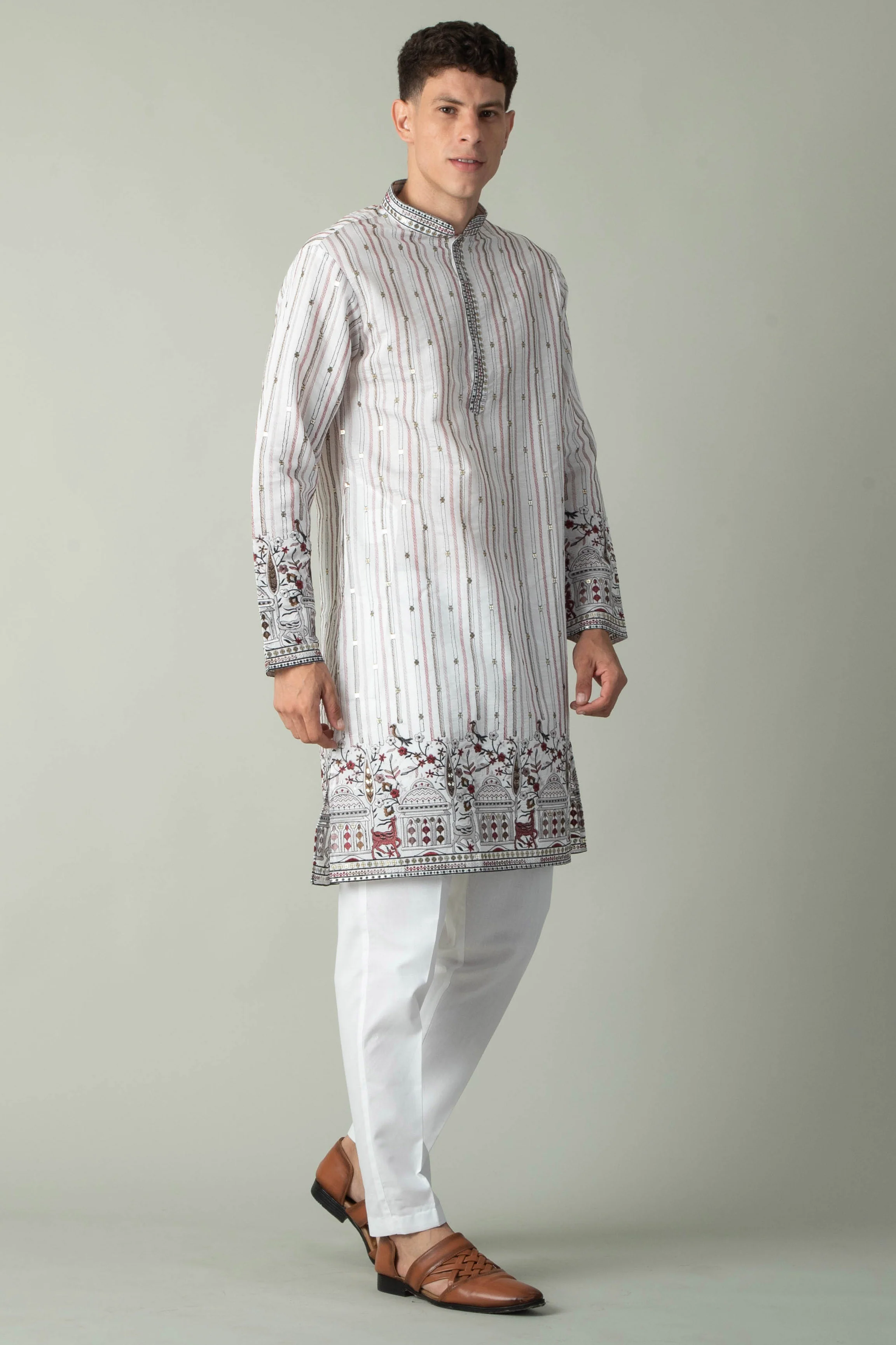 MLS EMBROIDERED KURTA PAJAMA