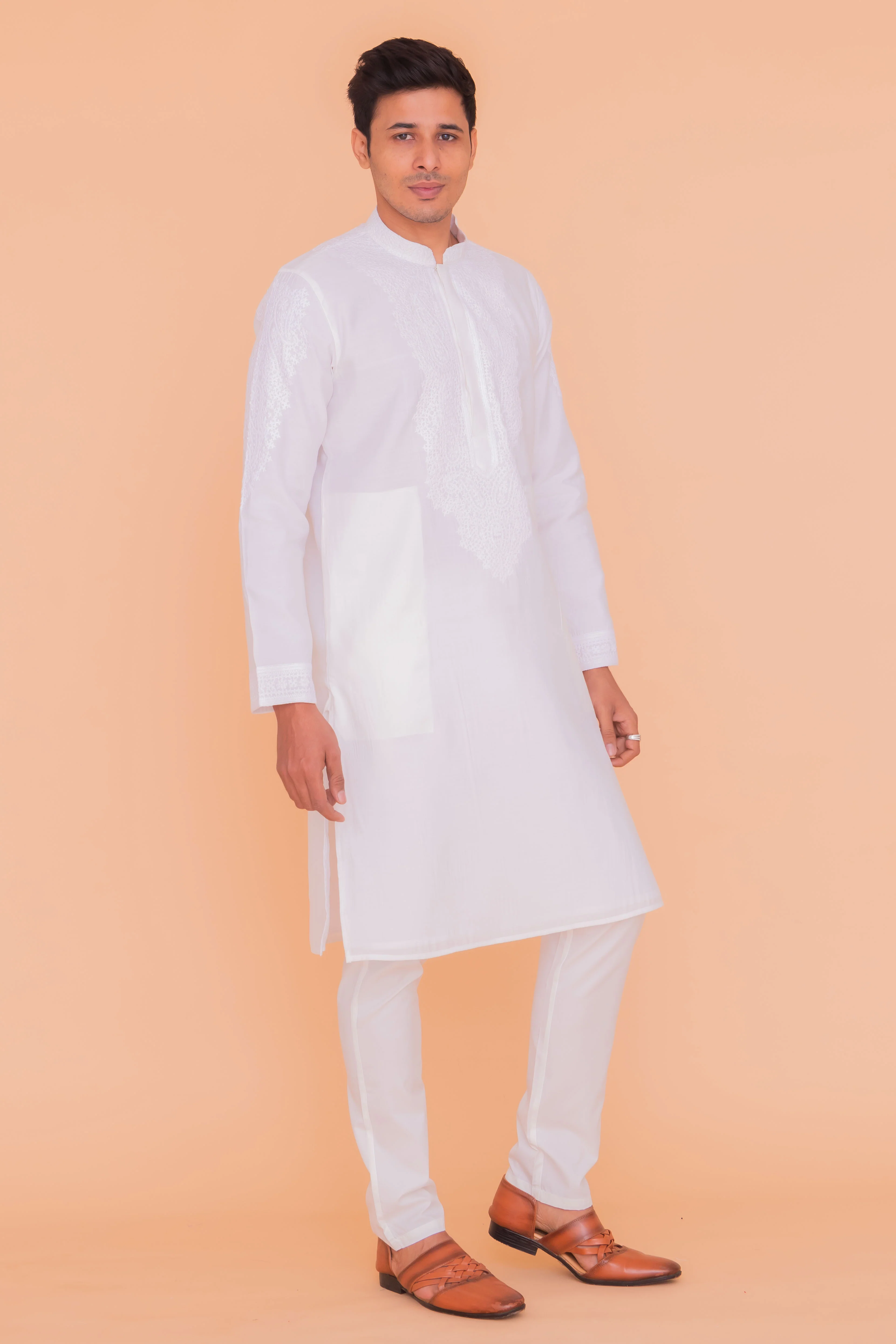 MLS EMBROIDERED KURTA PAJAMA