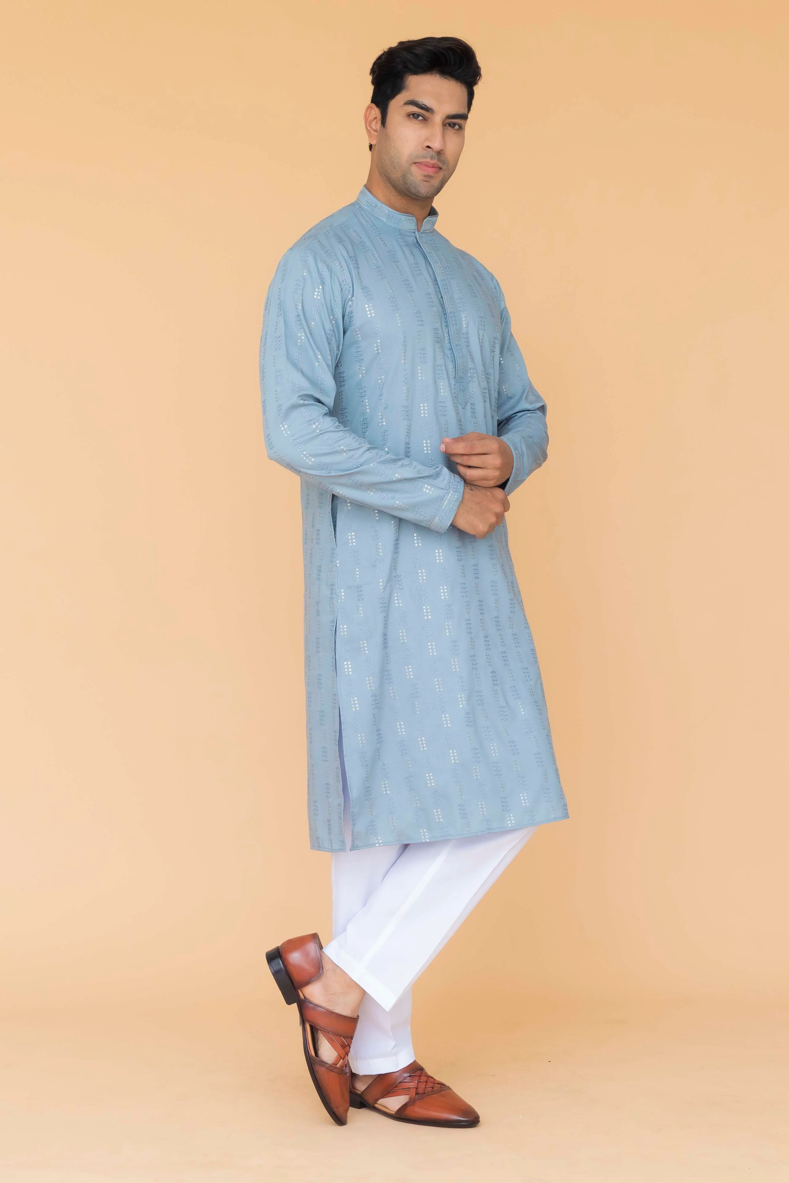 MLS EMBROIDERED KURTA PAJAMA