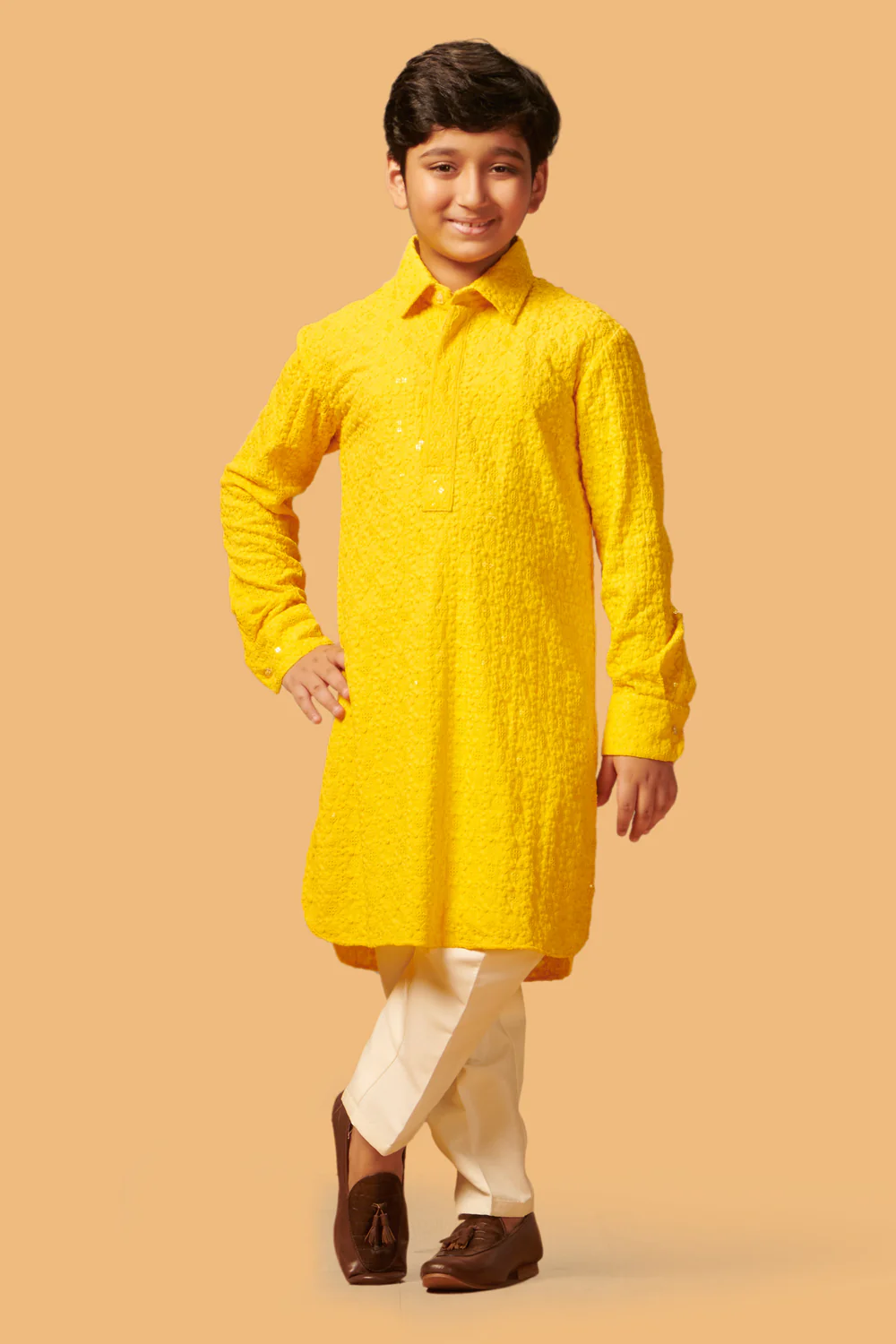 MLS KIDS CHIKANKARI PATHANI SUIT