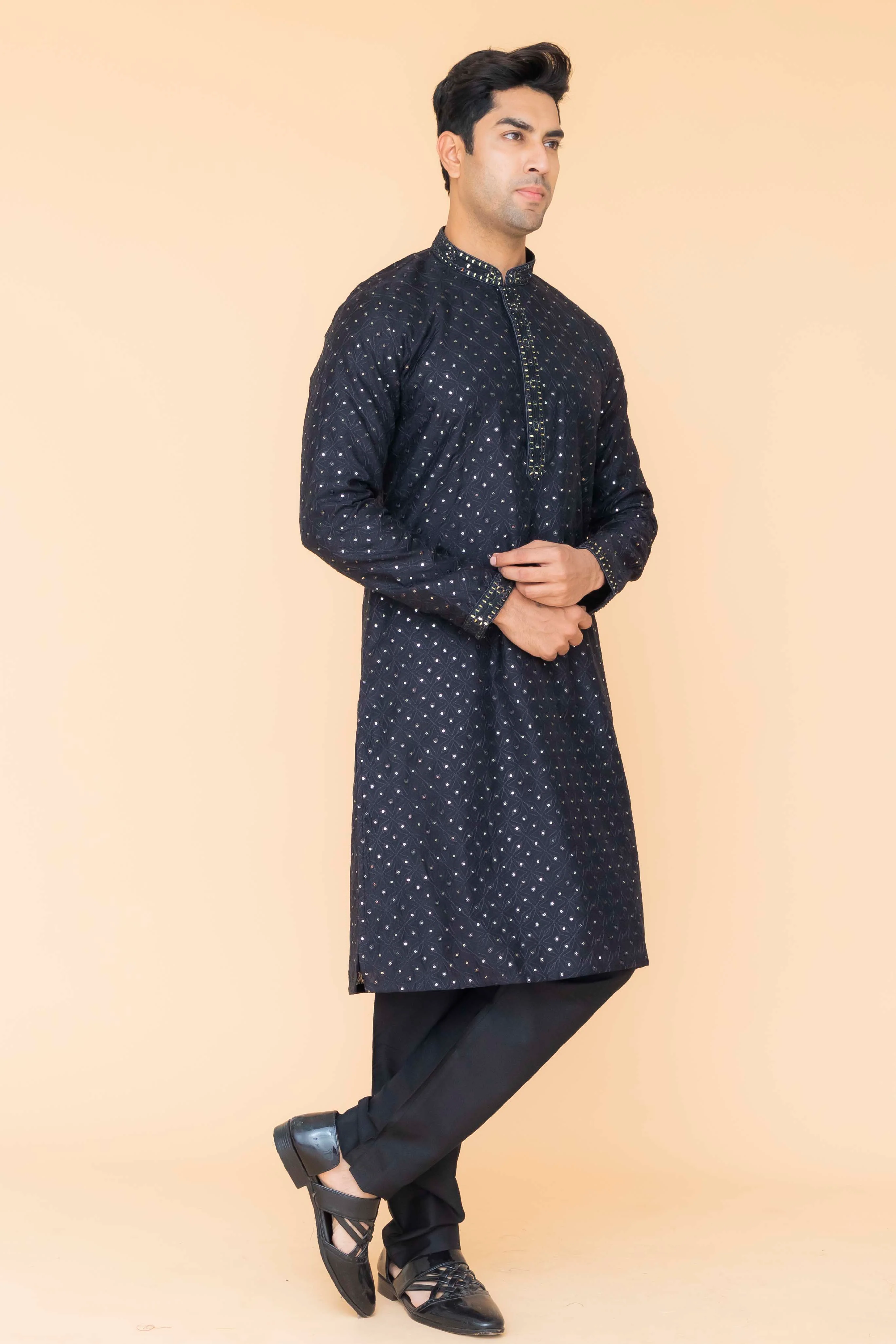 MLS EMBROIDERED KURTA PAJAMA