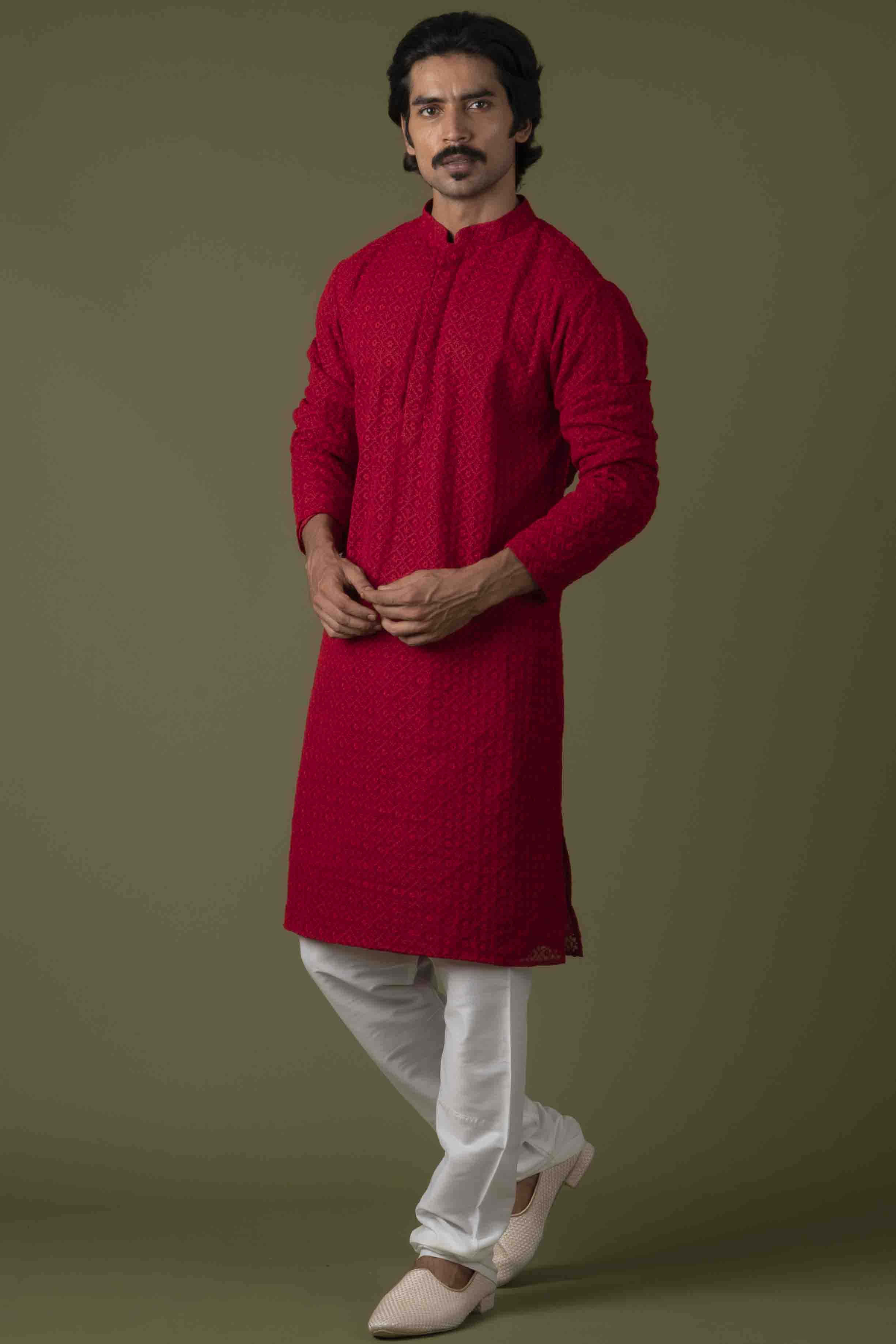 MLS CHIKANKARI KURTA PAJAMA
