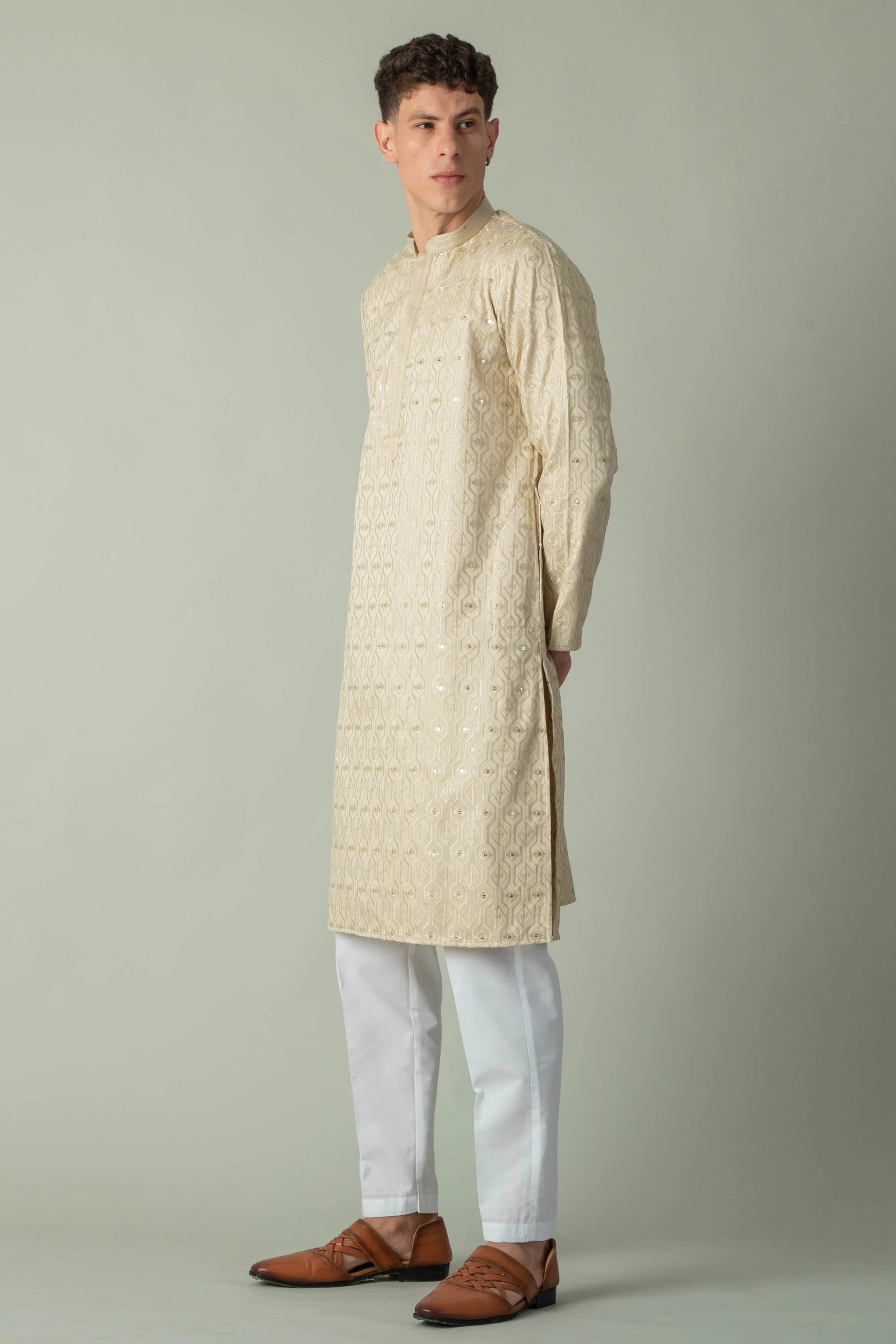 MLS EMBROIDERED KURTA PAJAMA