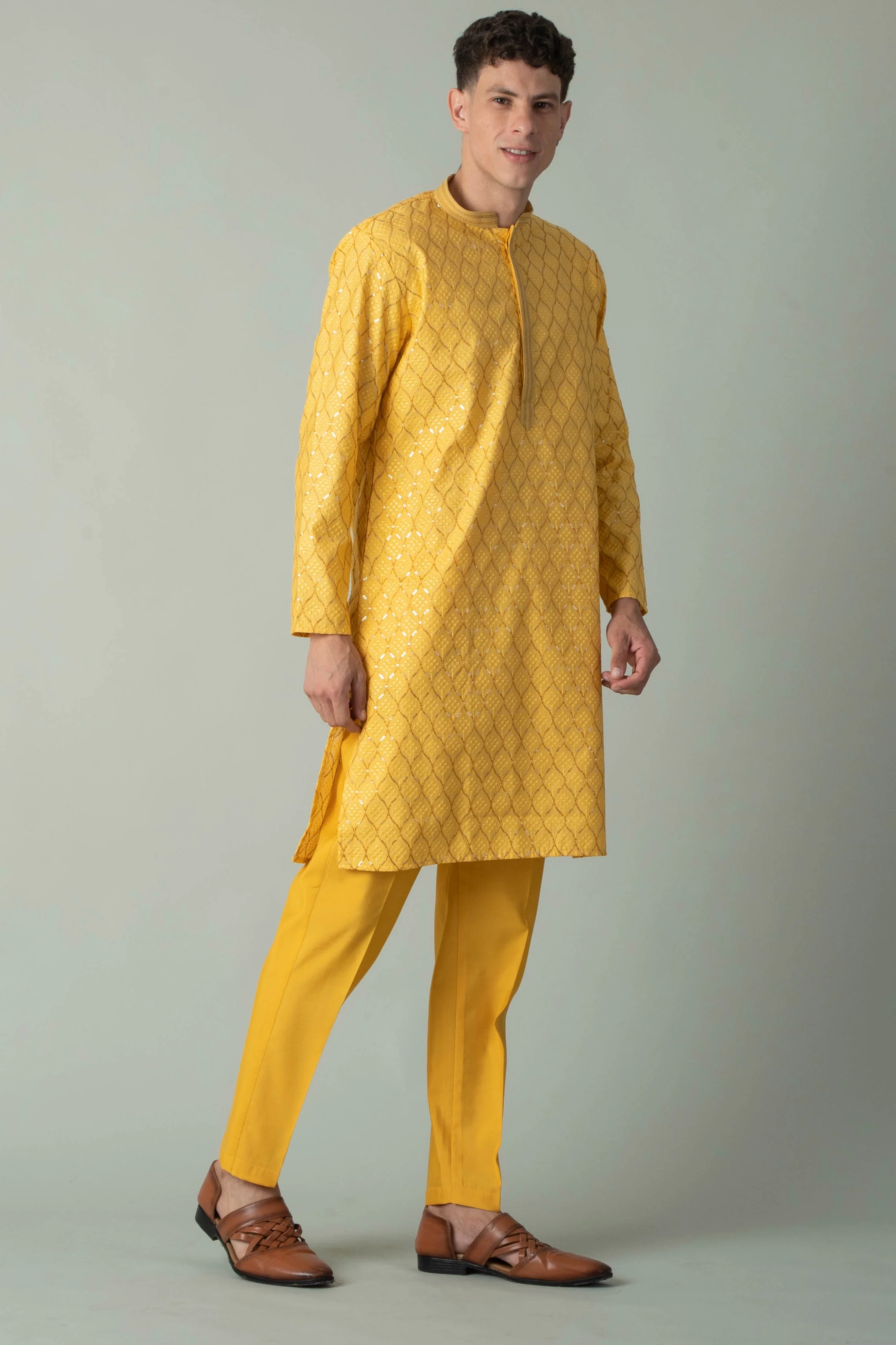 MLS EMBROIDERED KURTA PAJAMA