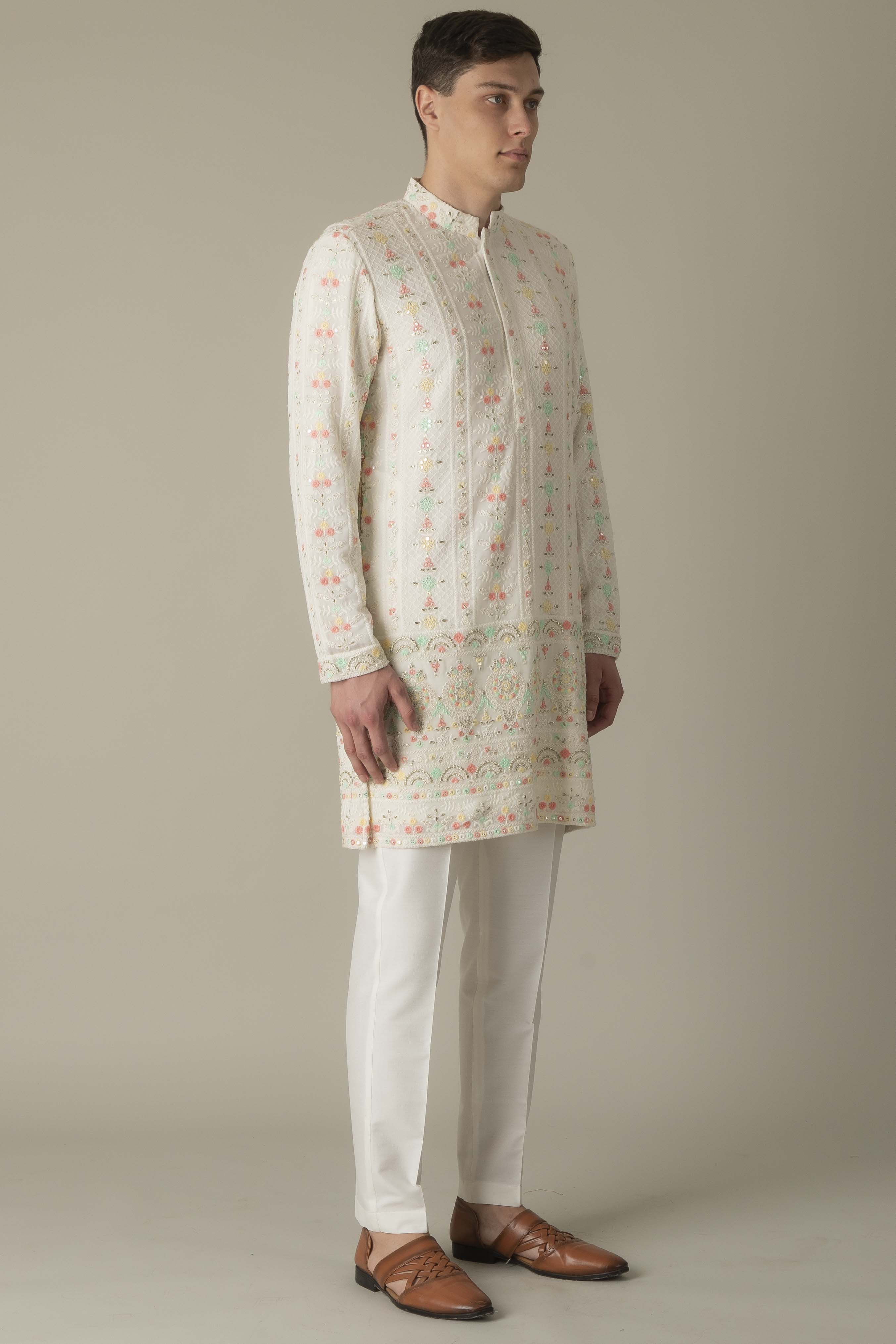 MLS EMBROIDERED KURTA PAJAMA