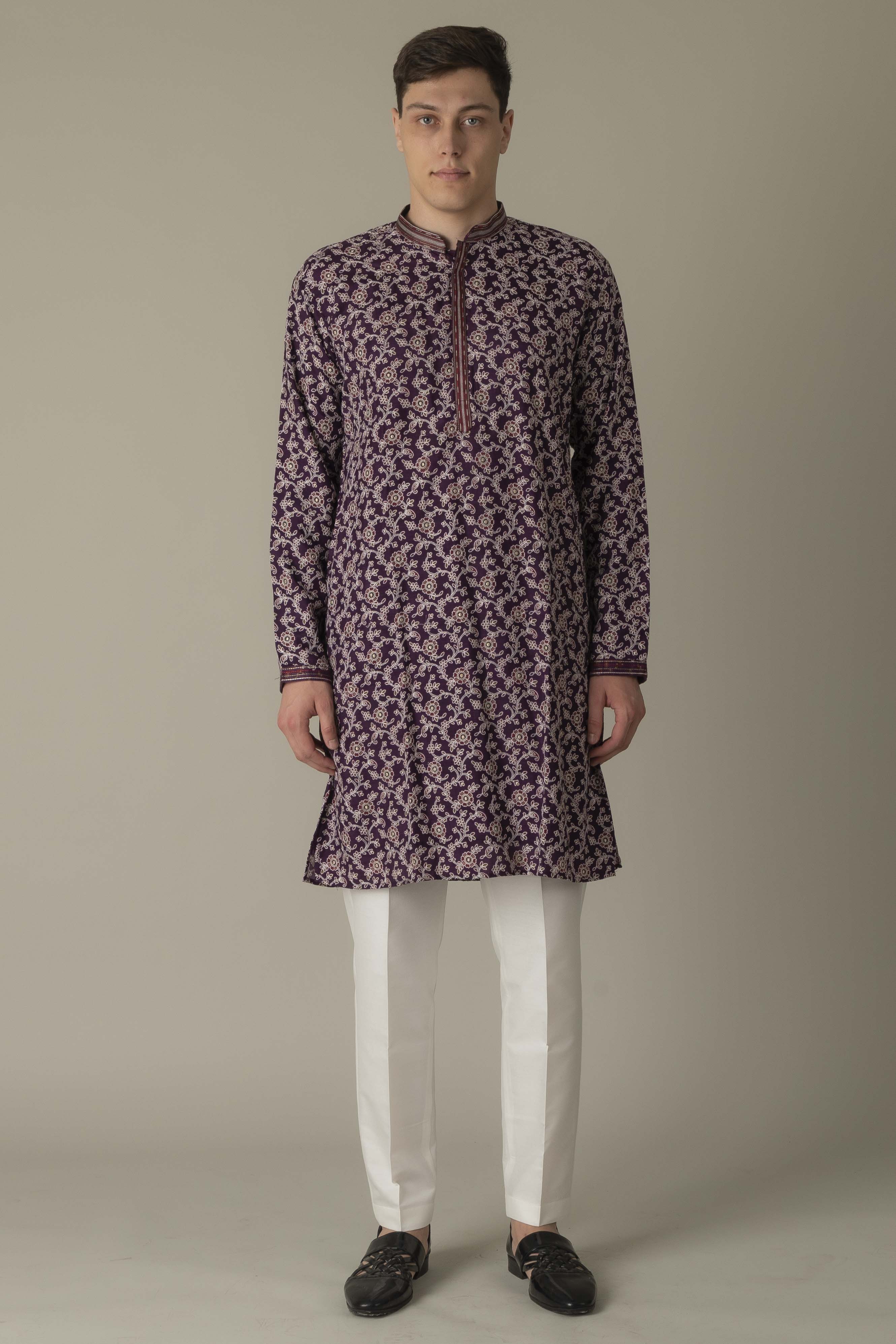MLS EMBROIDERED KURTA PAJAMA