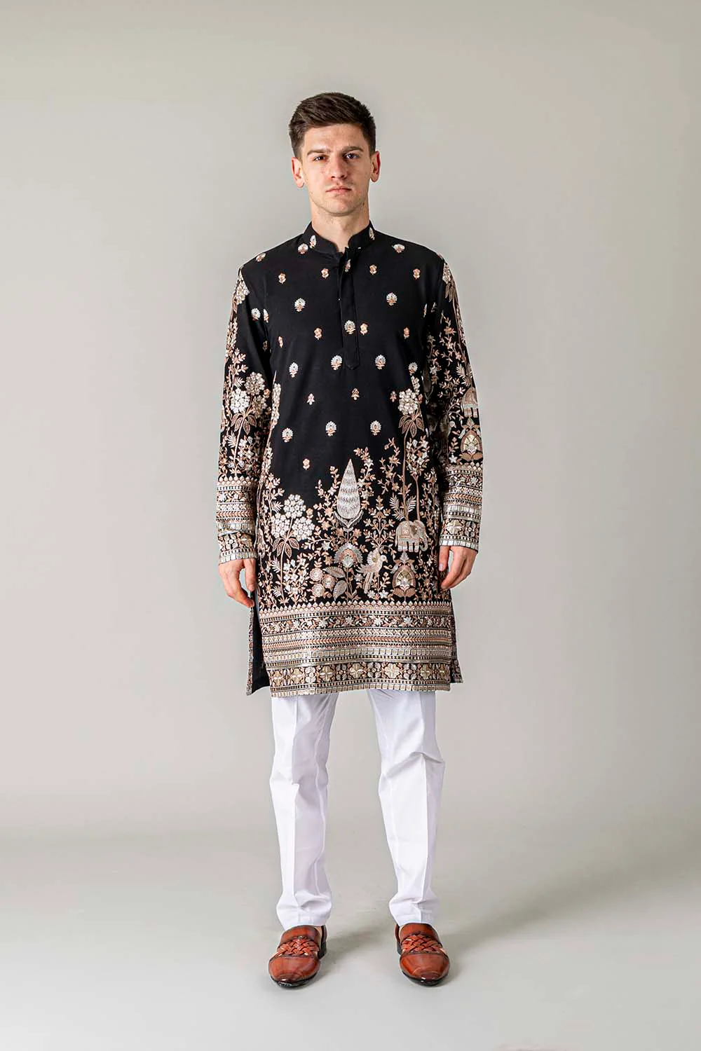 MLS EMBROIDERED KURTA PAJAMA