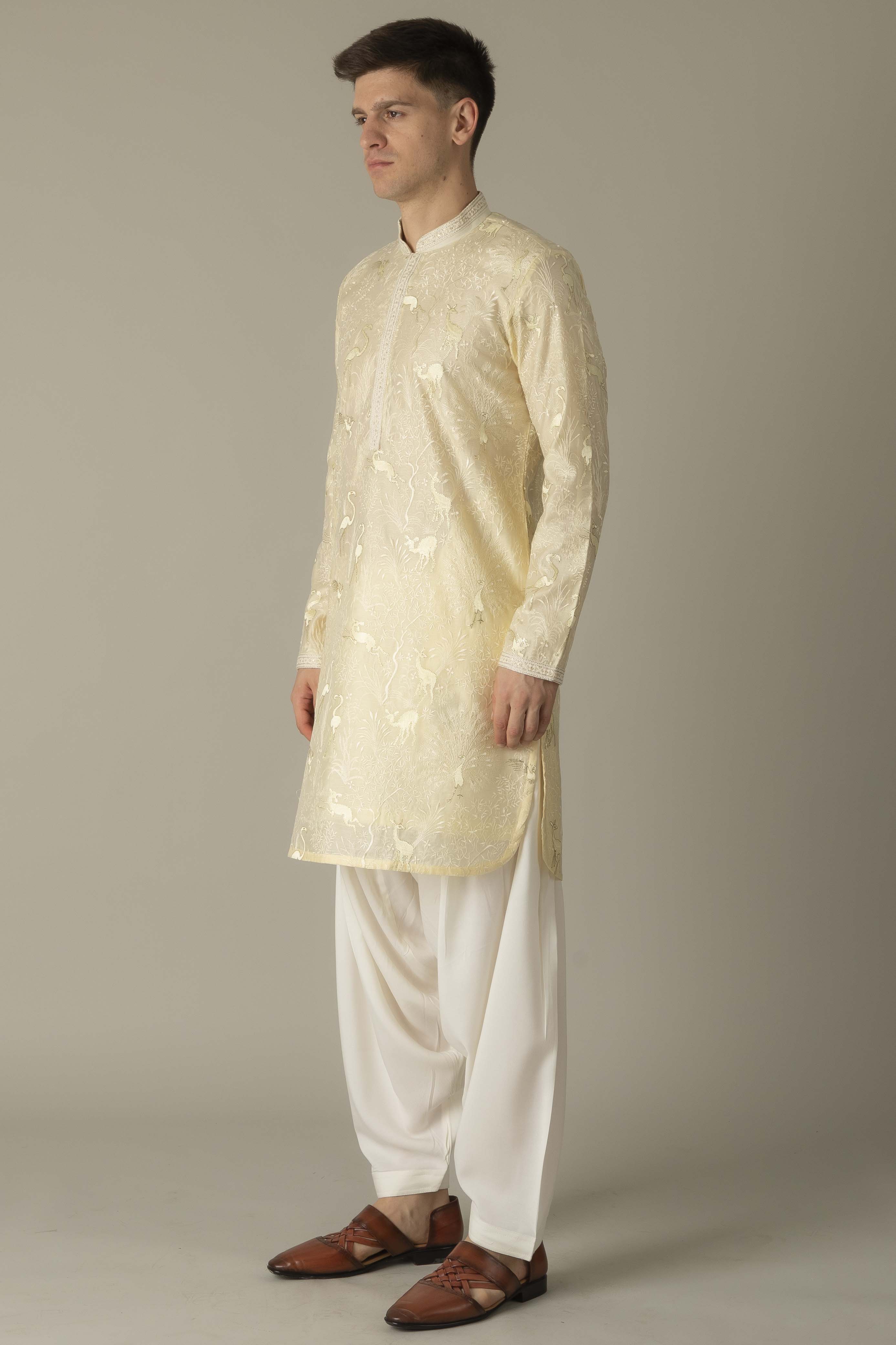 MLS EMBROIDERED KURTA PAJAMA