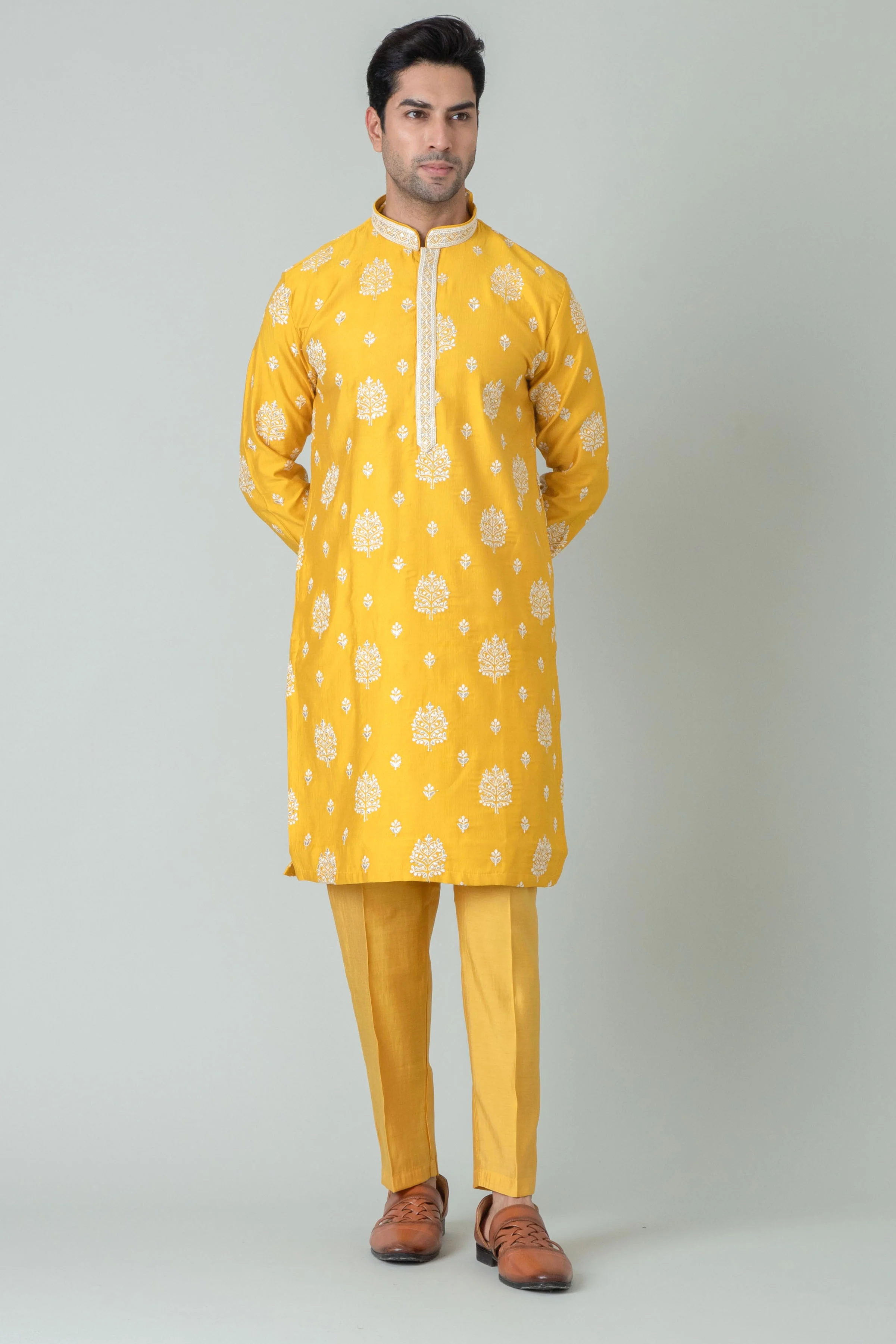 MLS EMBROIDERED KURTA PAJAMA