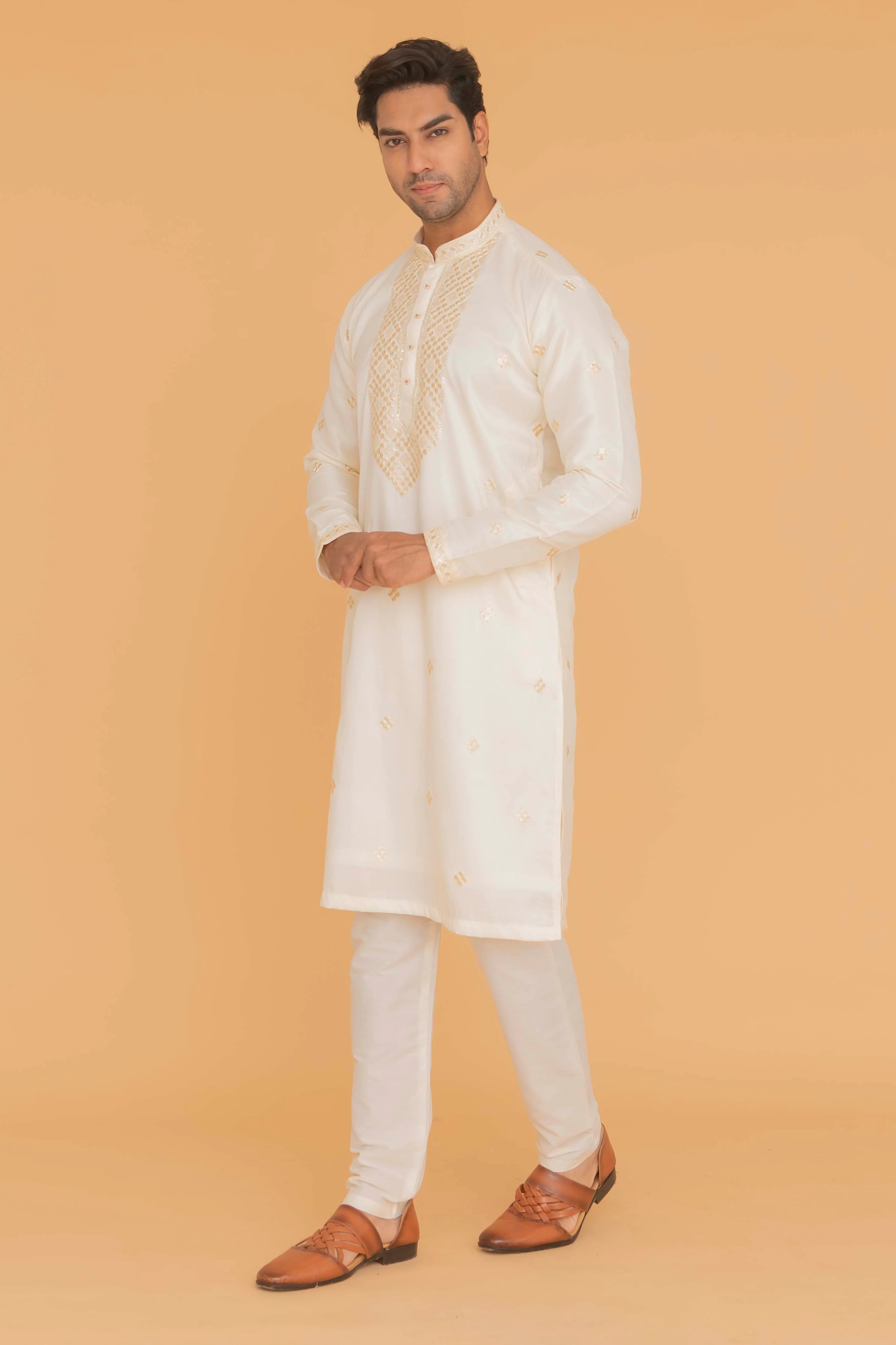 MLS EMBROIDERED KURTA PAJAMA