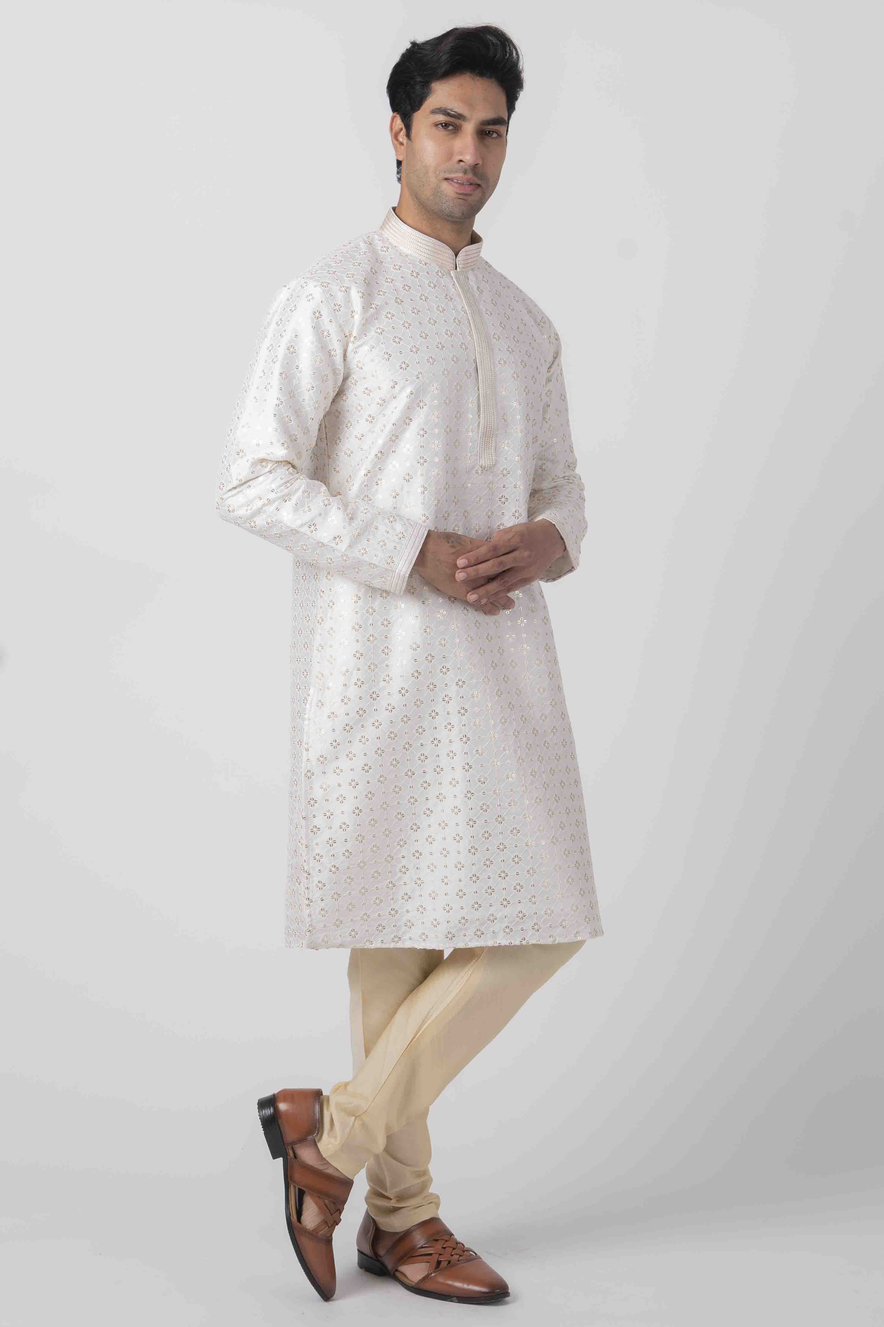 MLS EMBROIDERED KURTA PAJAMA