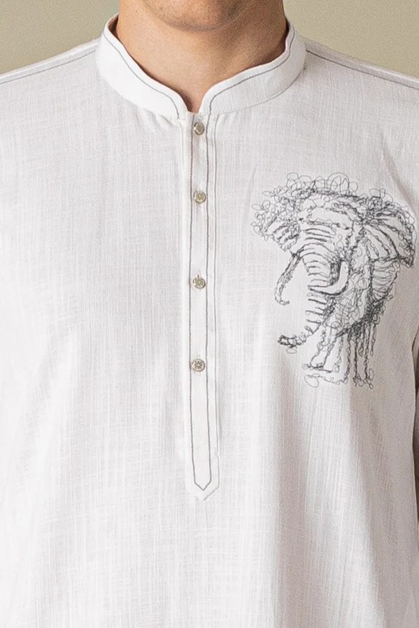 MLS EMBROIDERED KURTA PAJAMA
