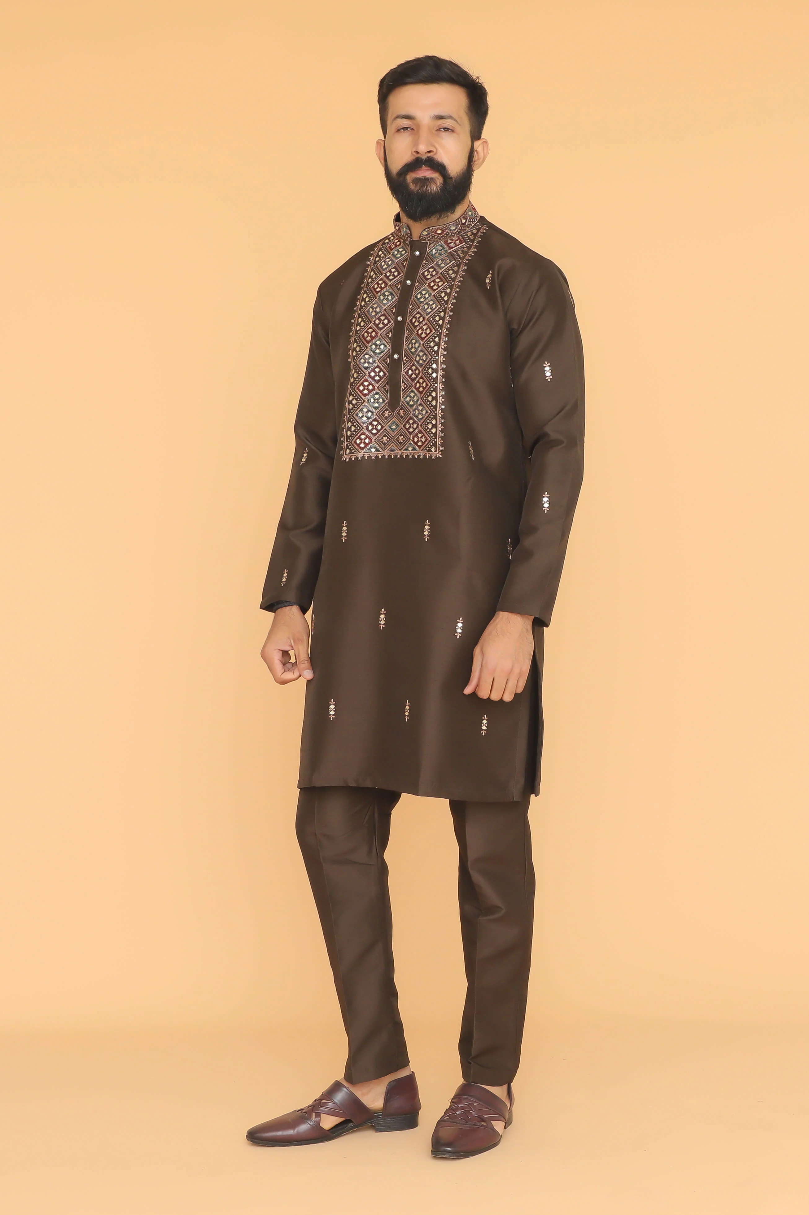 MLS EMBROIDERED KURTA PAJAMA