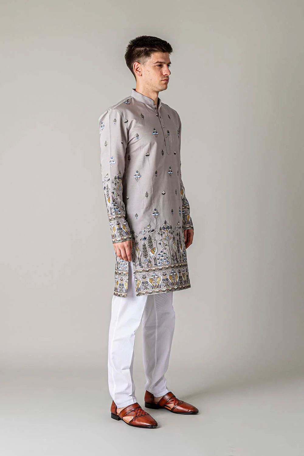 MLS EMBROIDERED KURTA PAJAMA