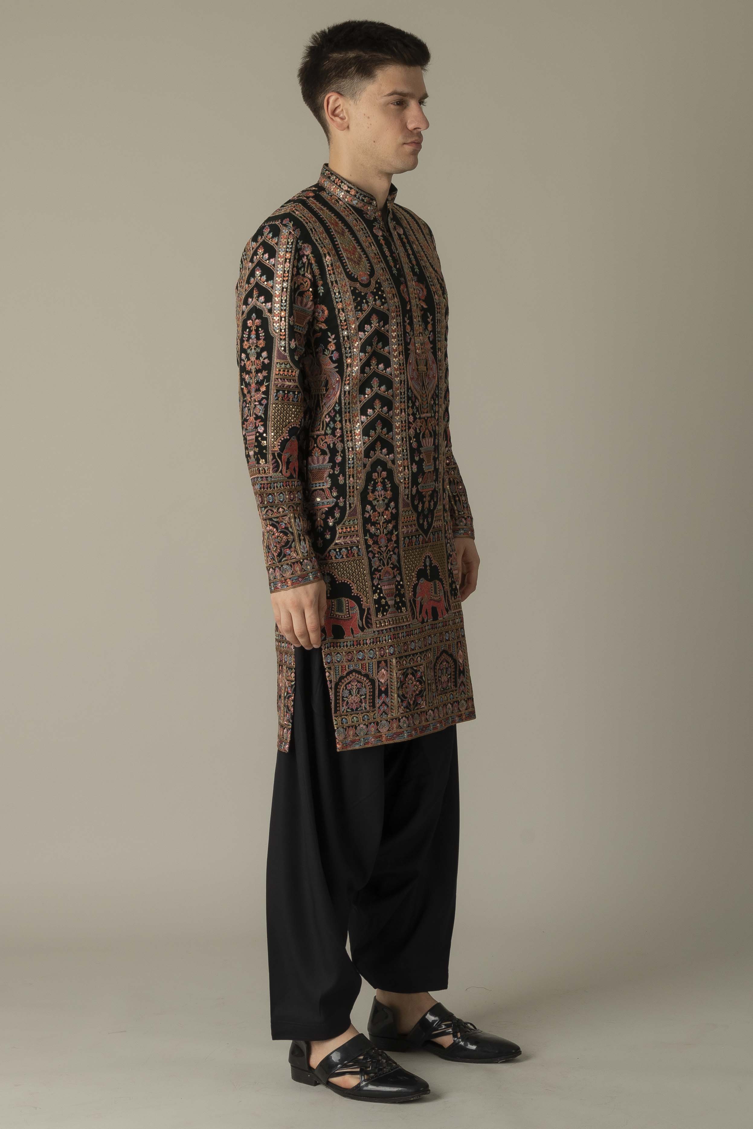 MLS EMBROIDERED KURTA PAJAMA
