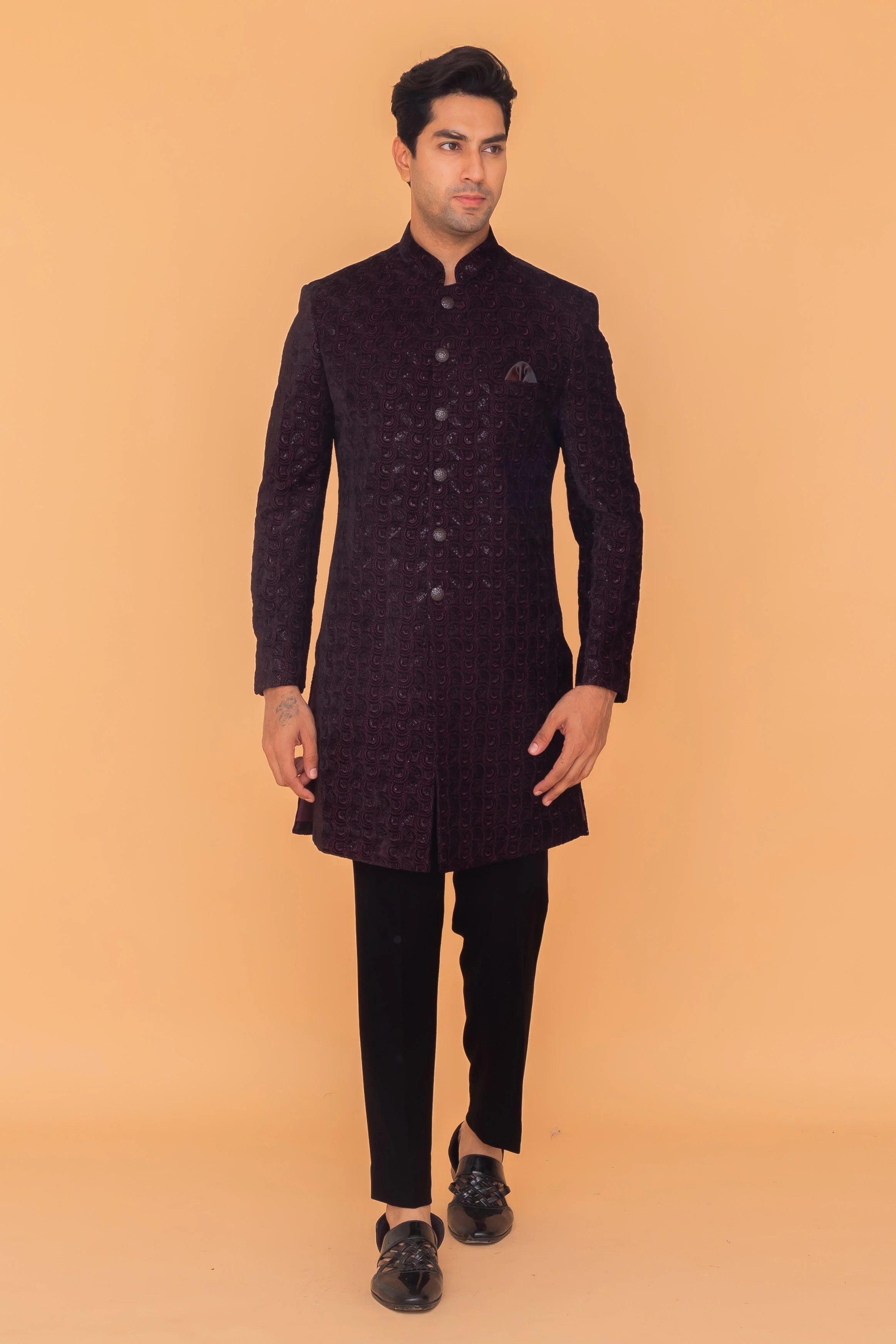 MLS VELVET INDO WESTERN 3PCS