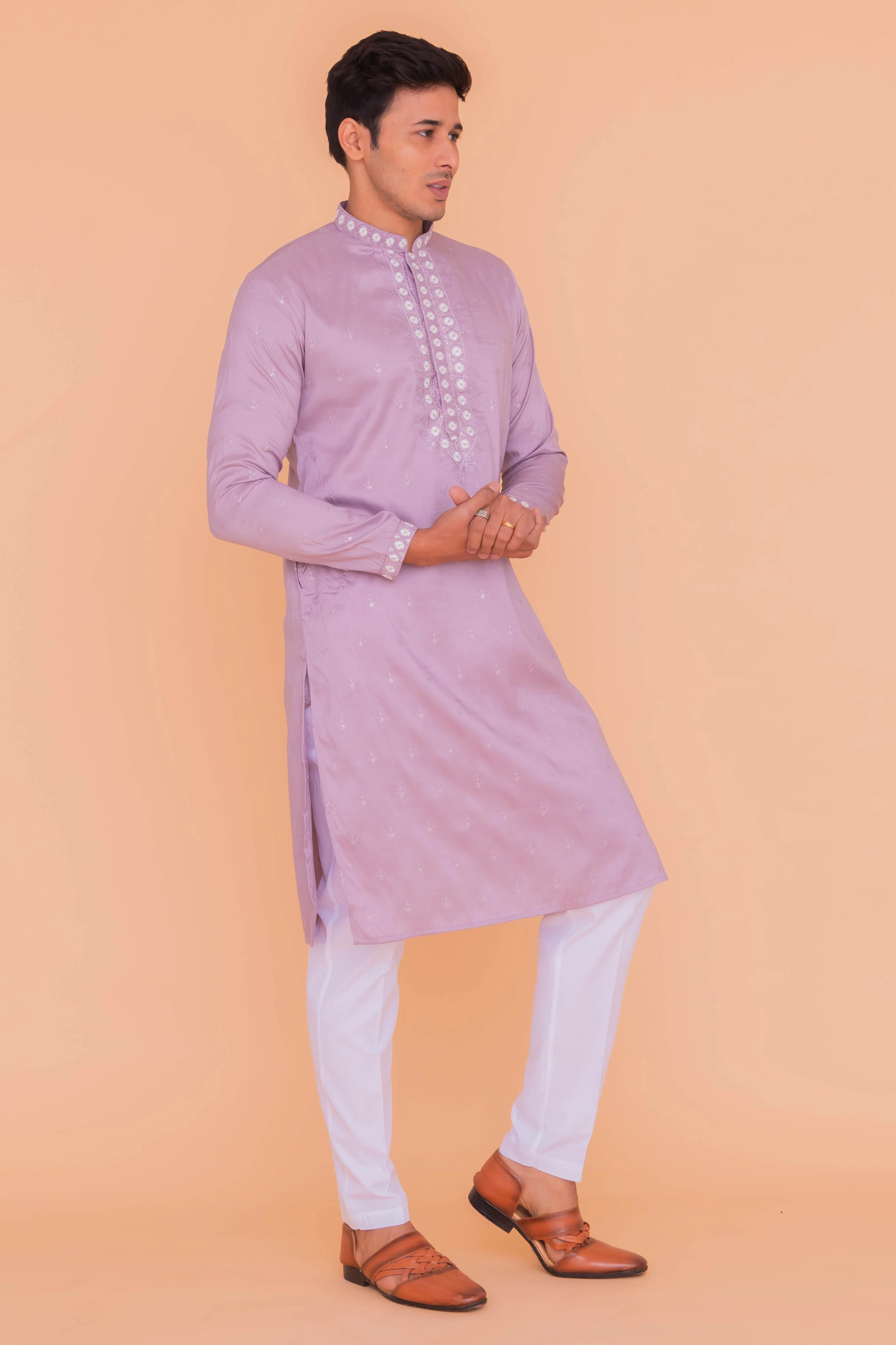 MLS EMBROIDERED KURTA PAJAMA