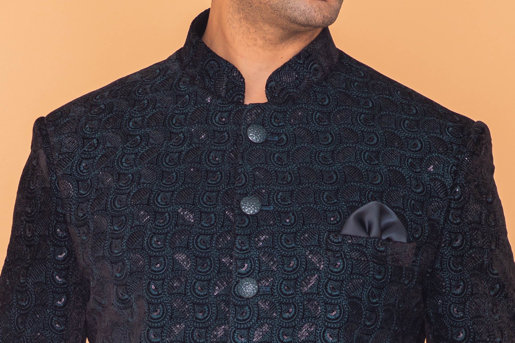 MLS VELVET INDO WESTERN 3PCS