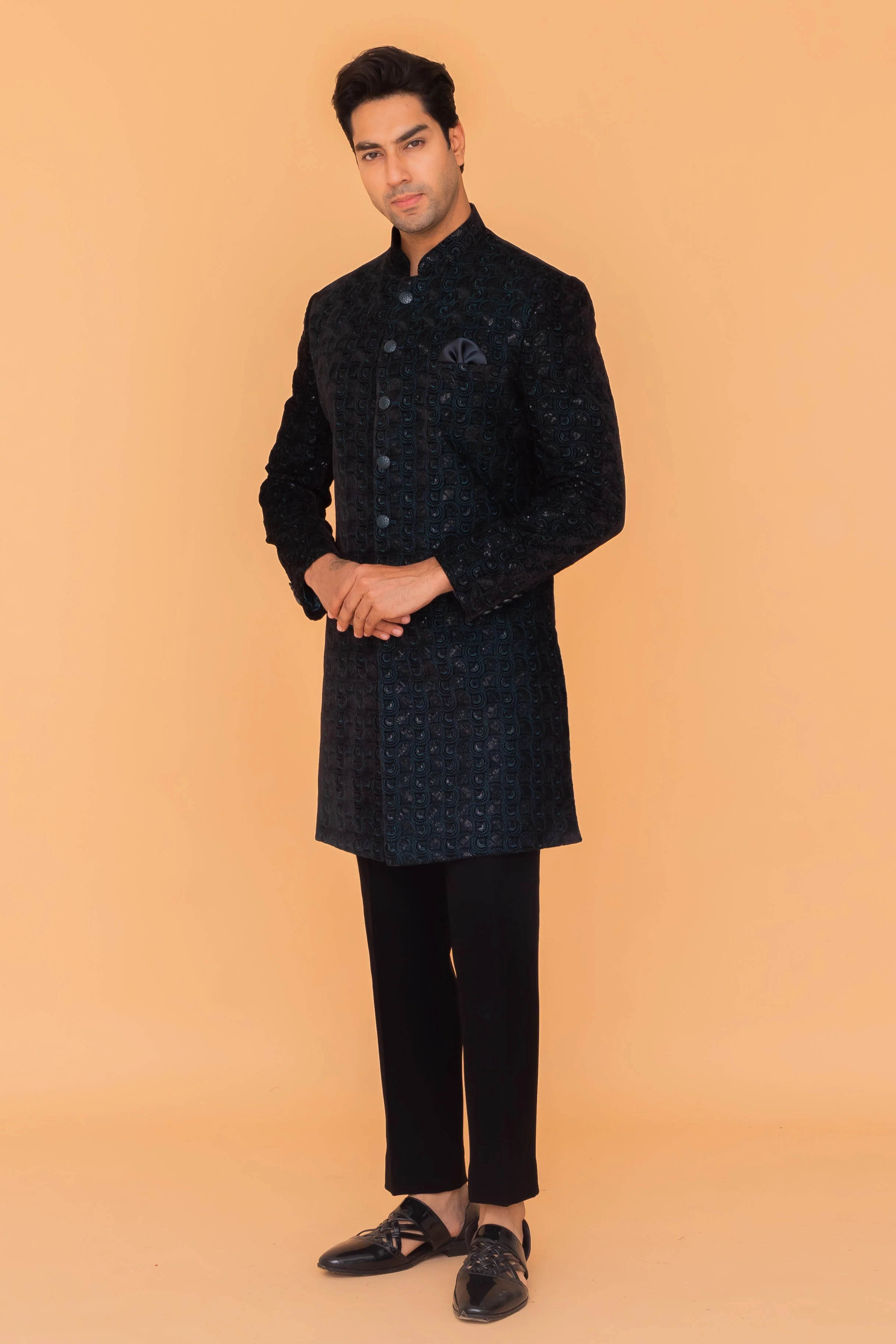 MLS VELVET INDO WESTERN 3PCS