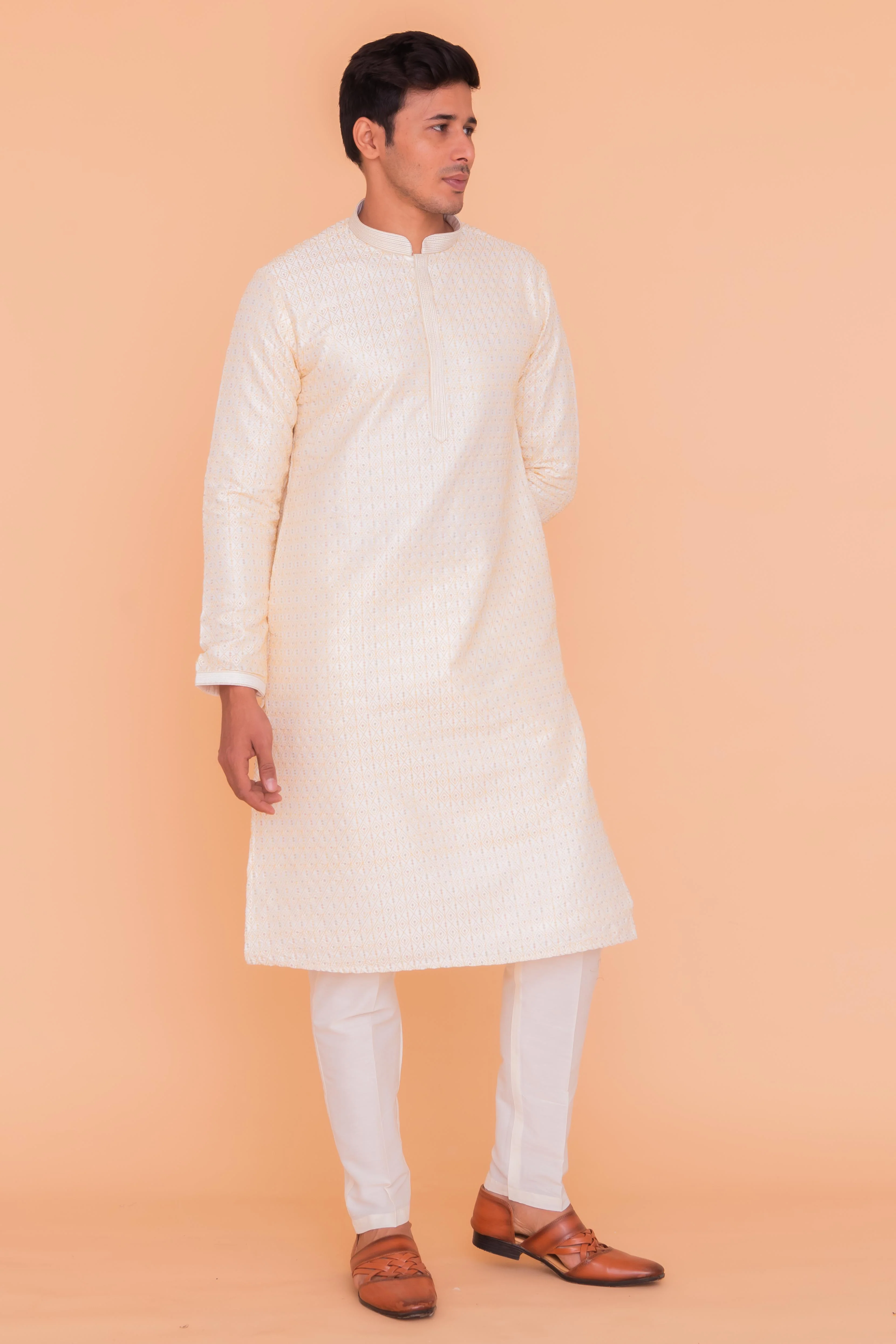 MLS EMBROIDERED KURTA PAJAMA