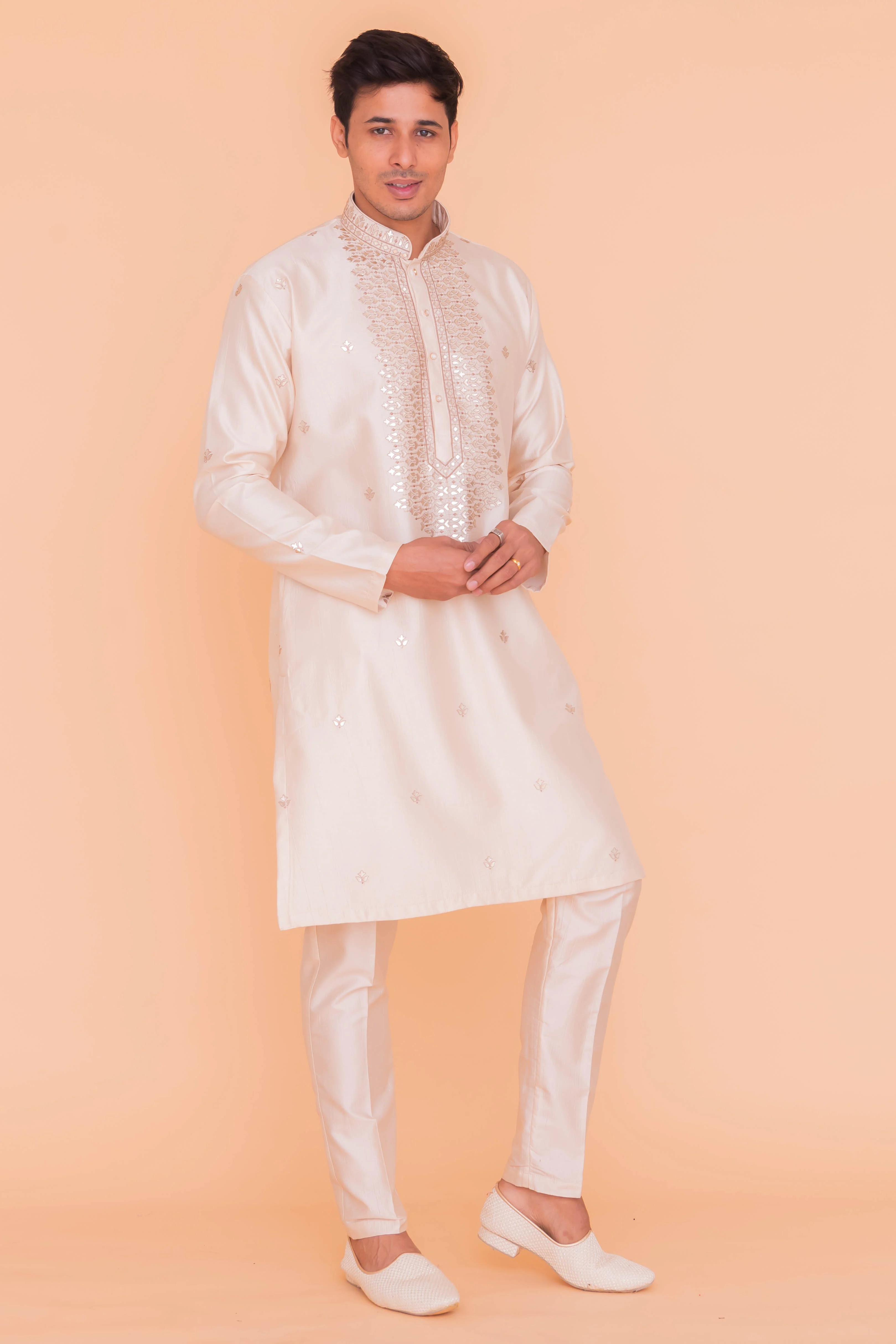 MLS EMBROIDERED KURTA PAJAMA