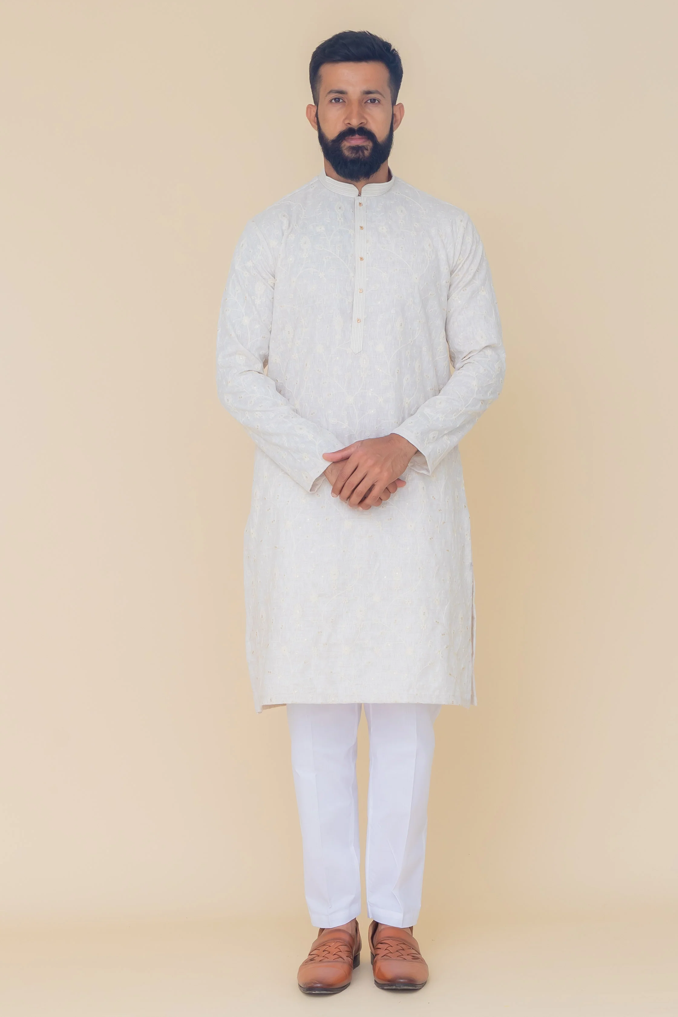 MLS EMBROIDERED KURTA PAJAMA