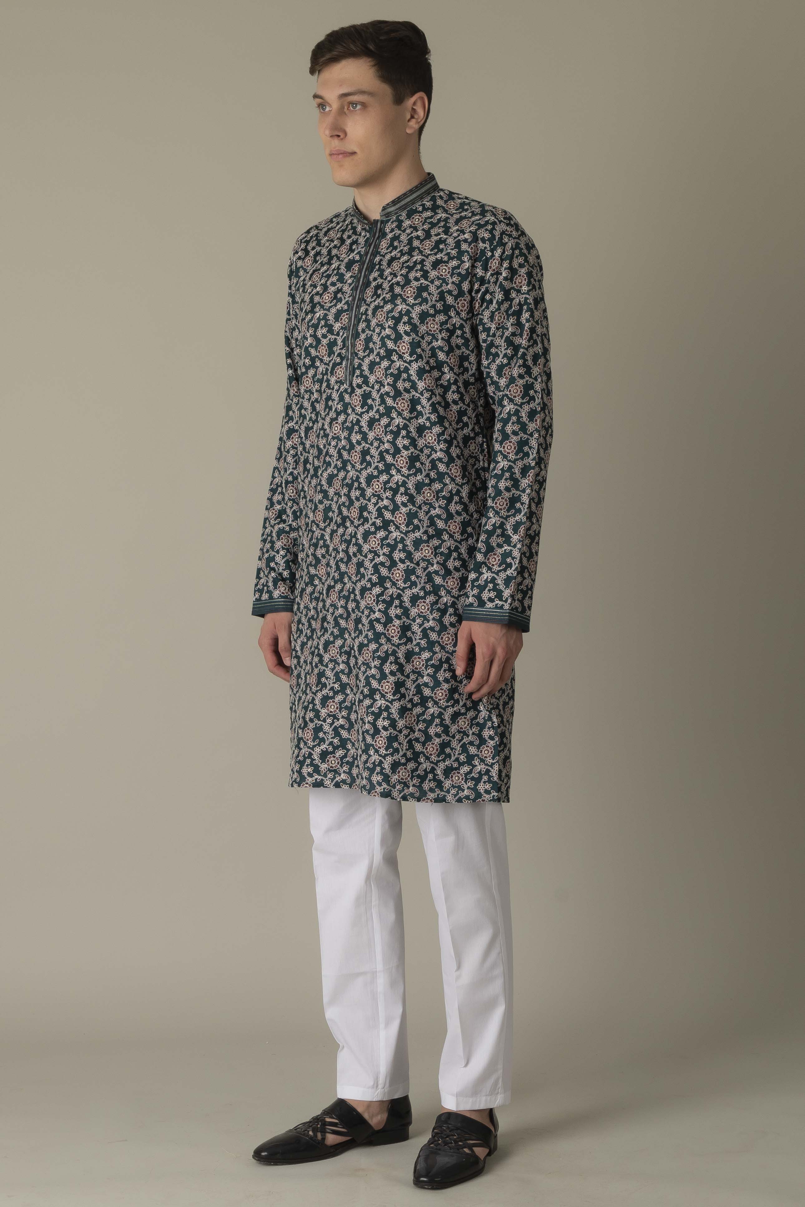 MLS EMBROIDERED KURTA PAJAMA