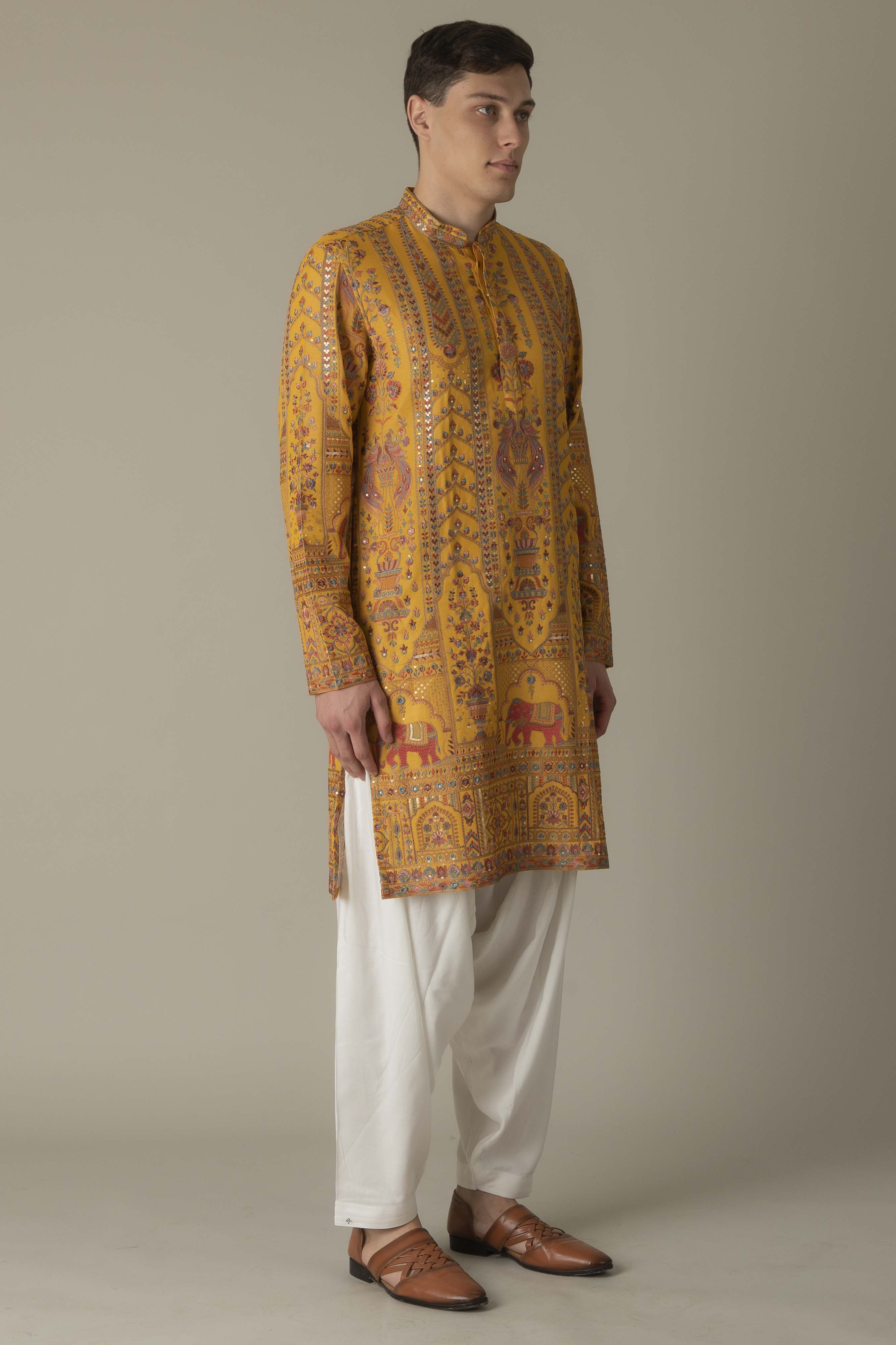 MLS EMBROIDERED KURTA PAJAMA