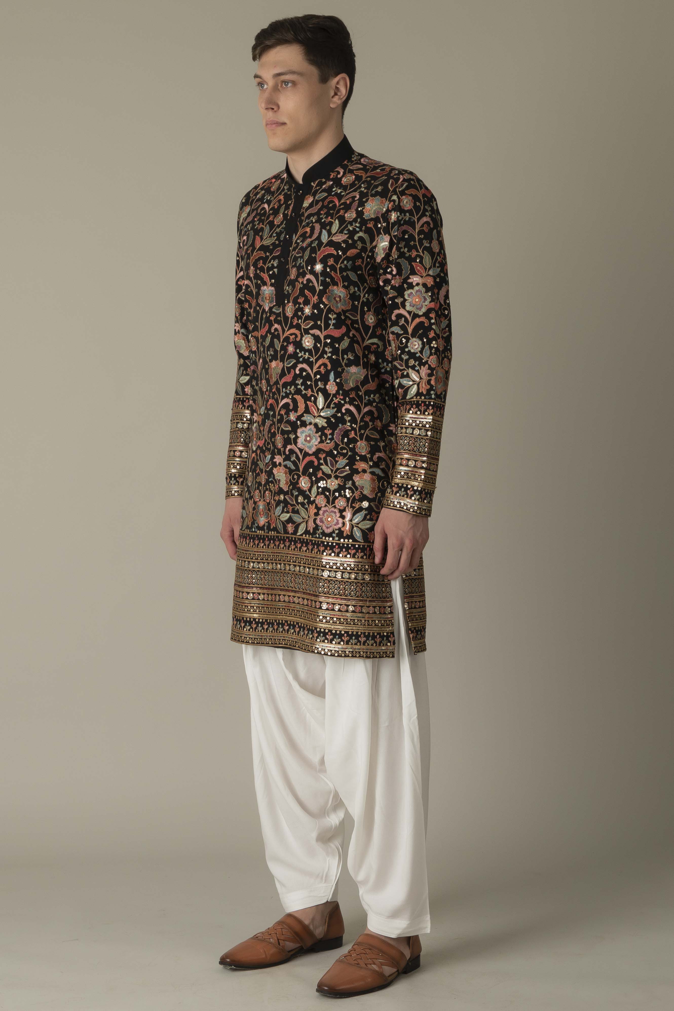 MLS EMBROIDERED KURTA PAJAMA
