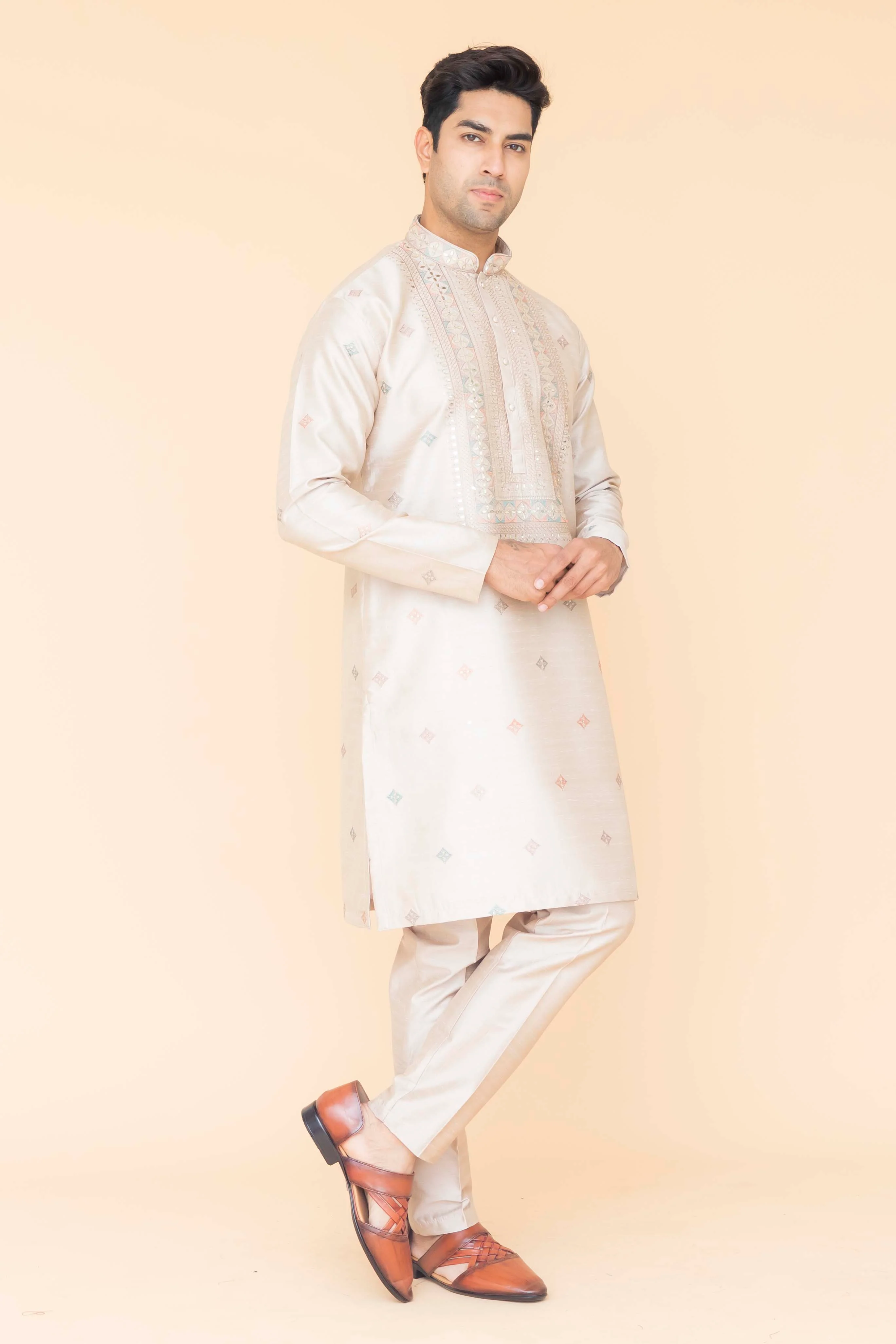 MLS EMBROIDERED KURTA PAJAMA