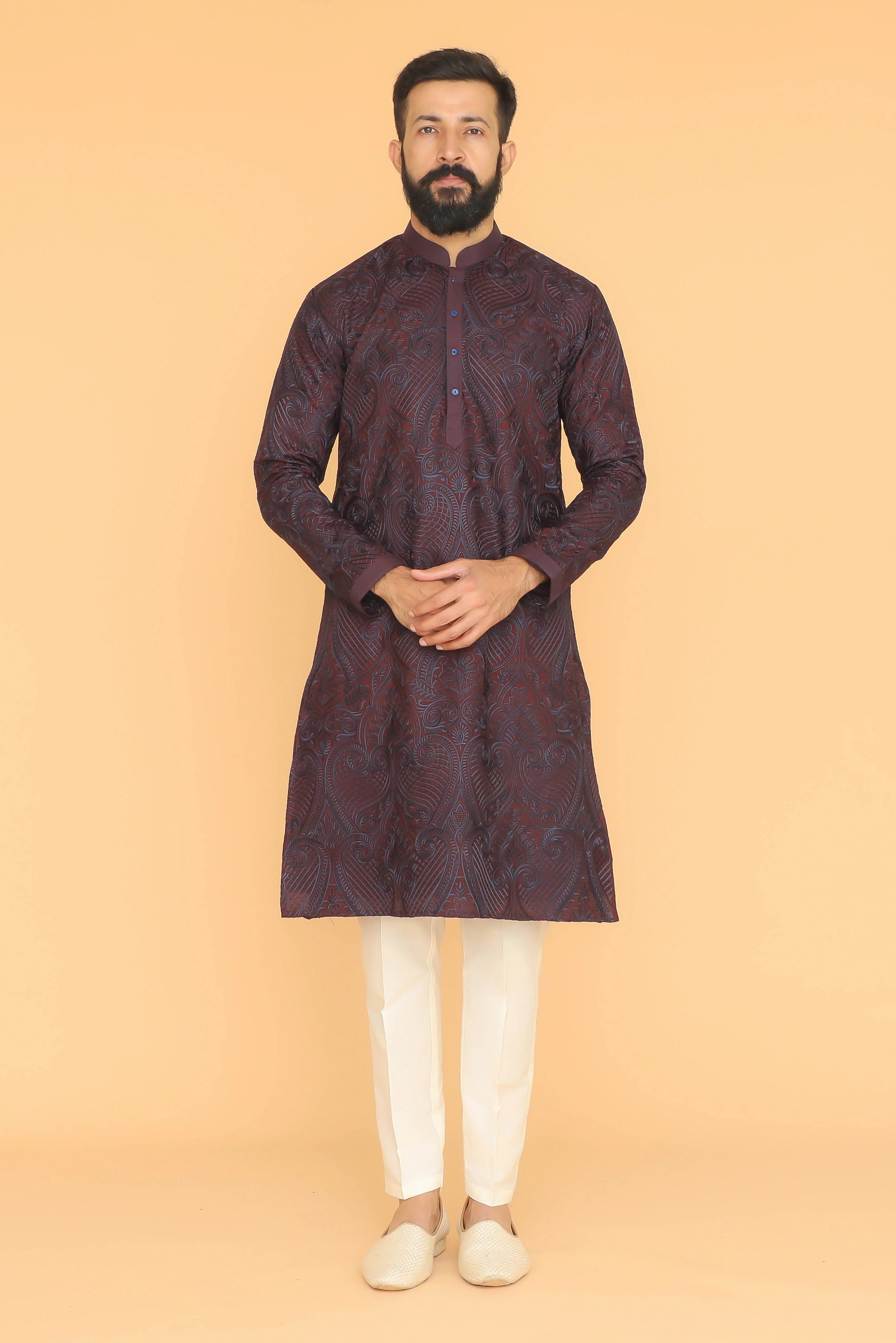 MLS EMBROIDERED KURTA PAJAMA