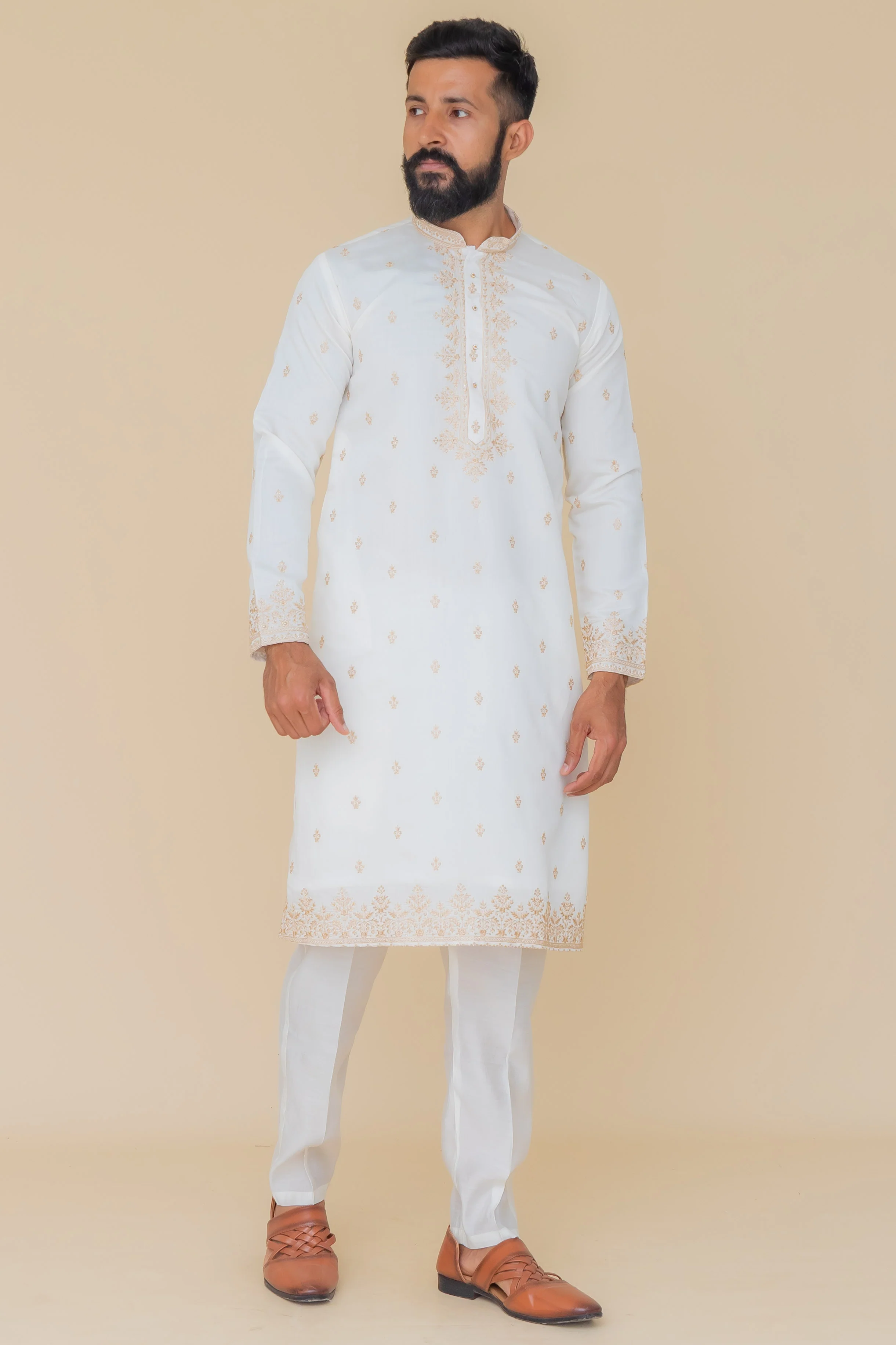 MLS EMBROIDERED KURTA PAJAMA