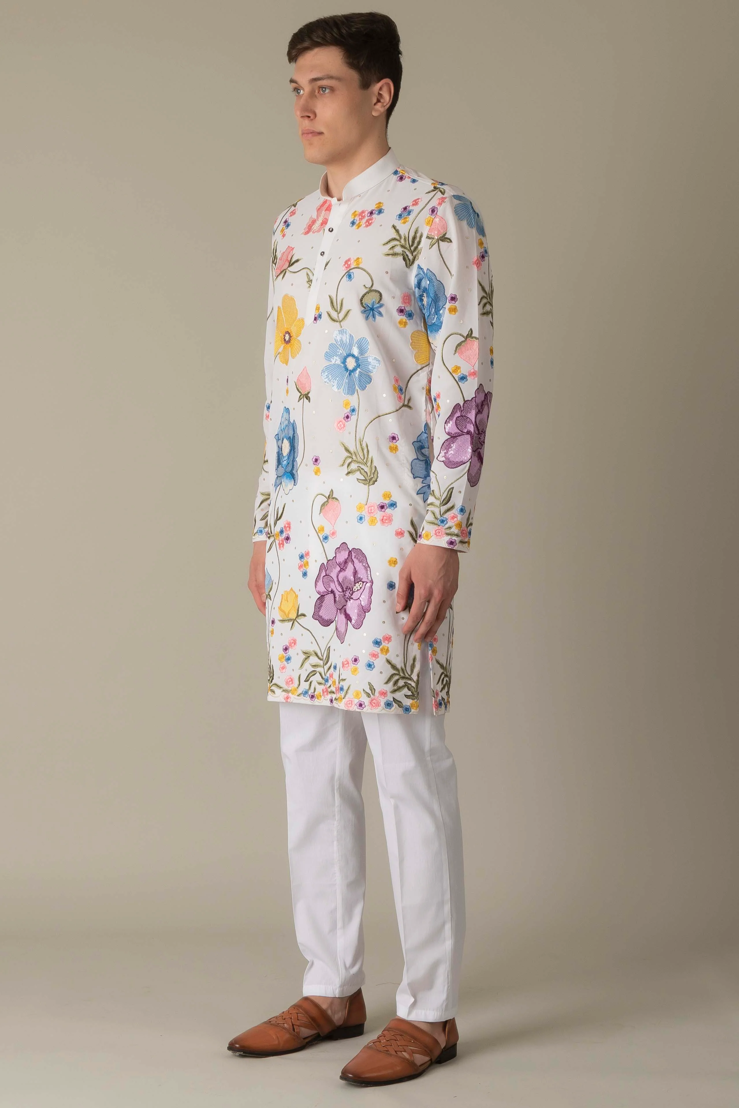 MLS EMBROIDERED KURTA PAJAMA