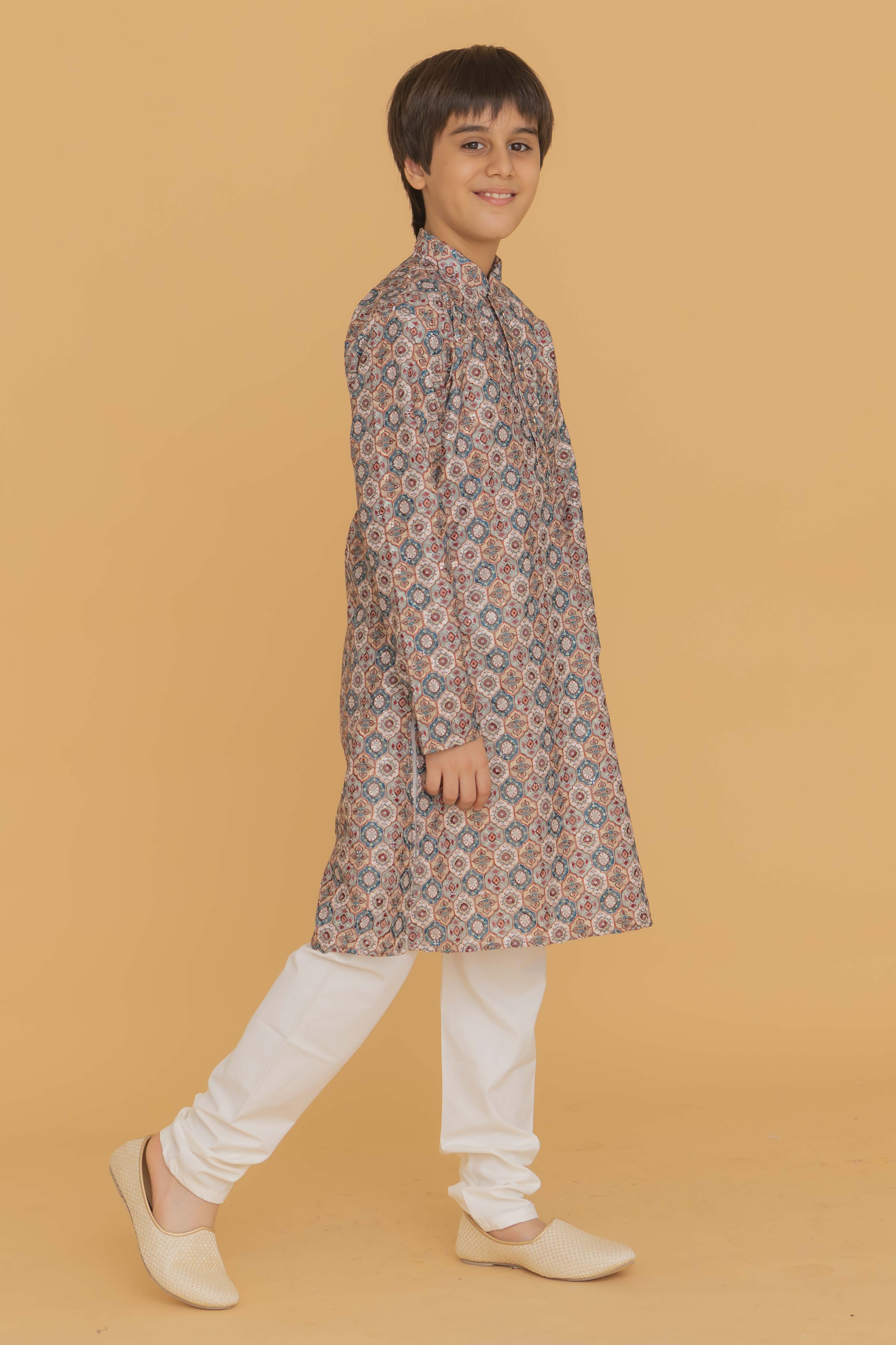 MLS KIDS PRINTED KURTA PAJAMA