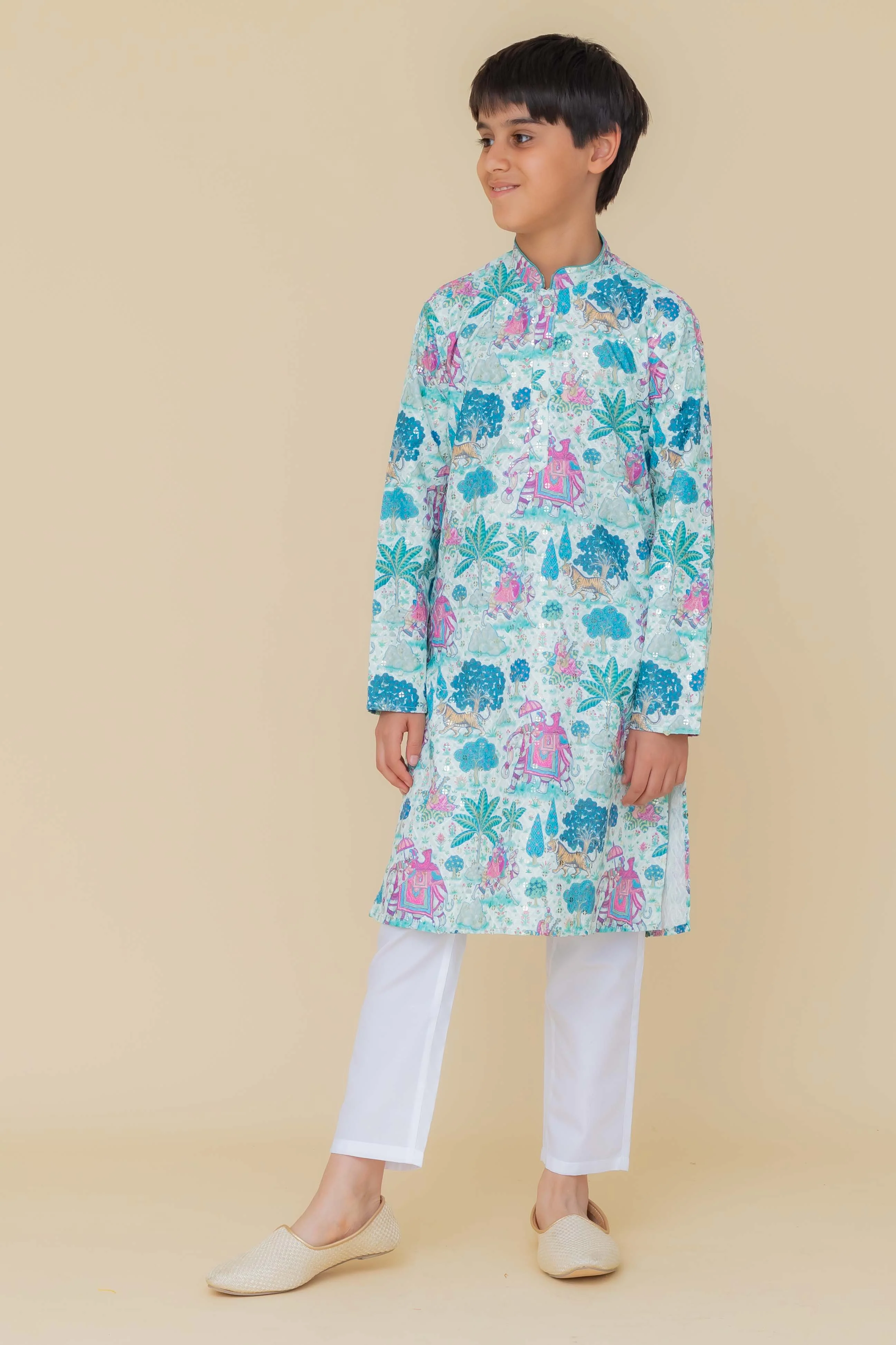 MLS KIDS PRINTED KURTA PAJAMA