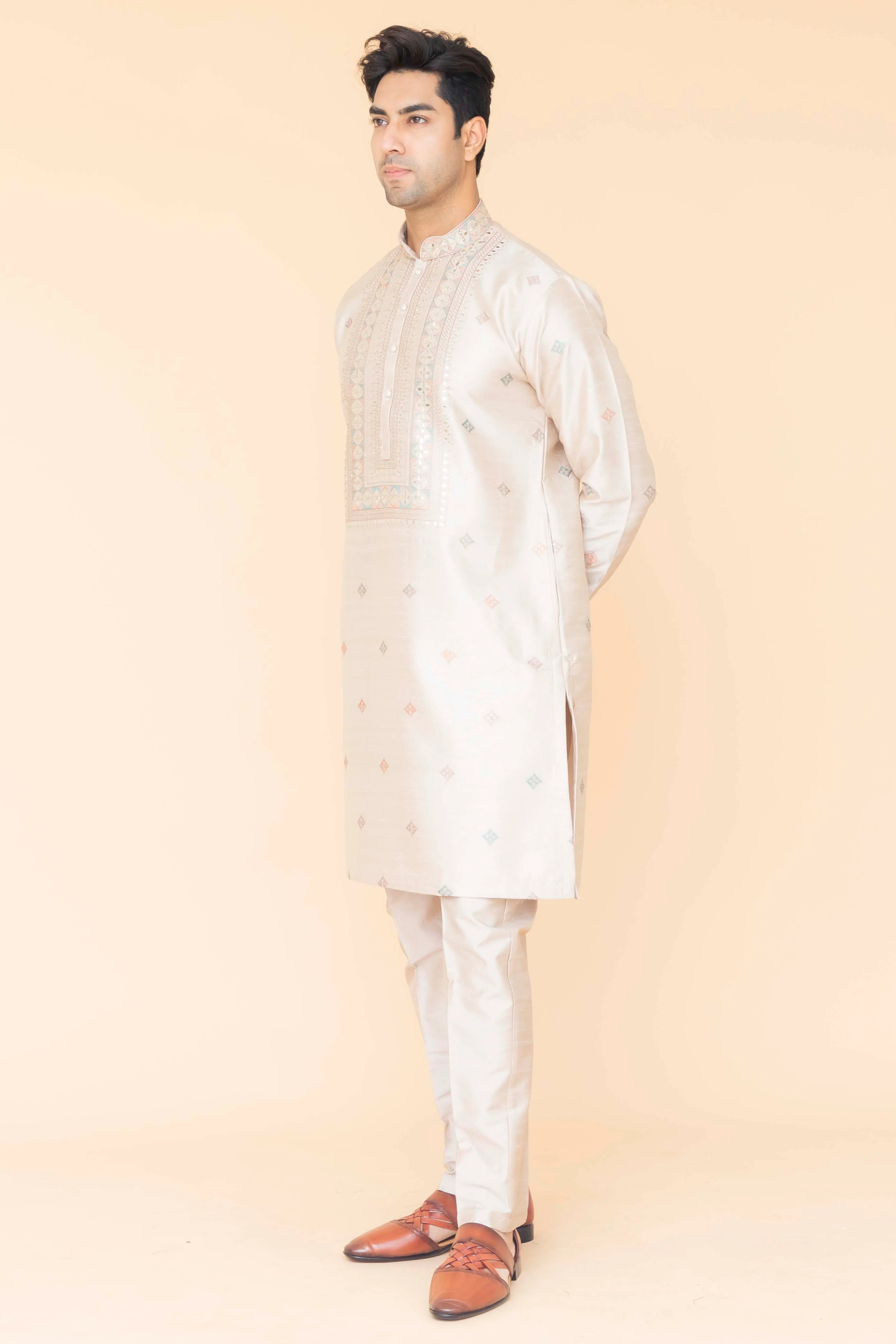 MLS EMBROIDERED KURTA PAJAMA