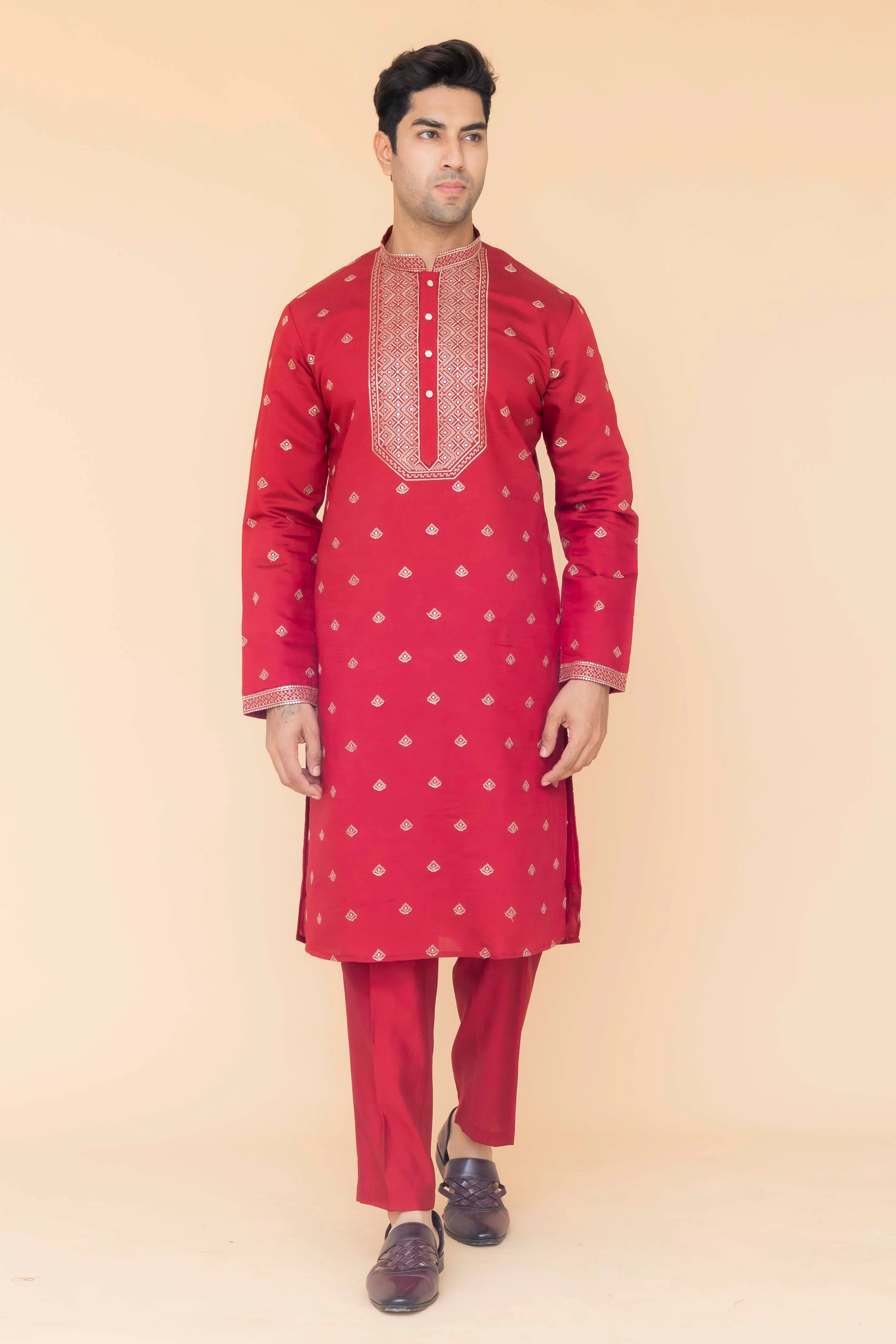 MLS EMBROIDERED KURTA PAJAMA