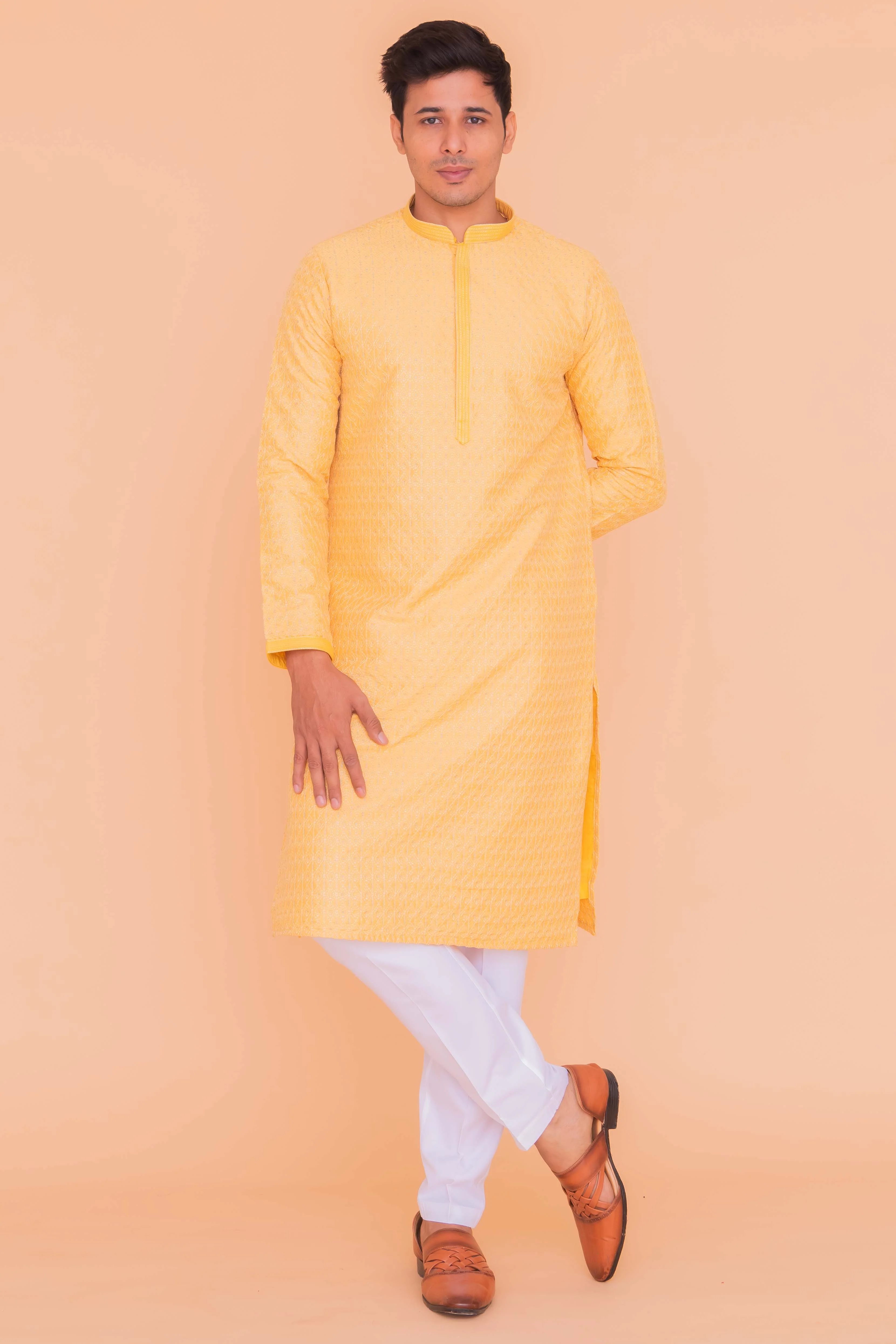 MLS EMBROIDERED KURTA PAJAMA
