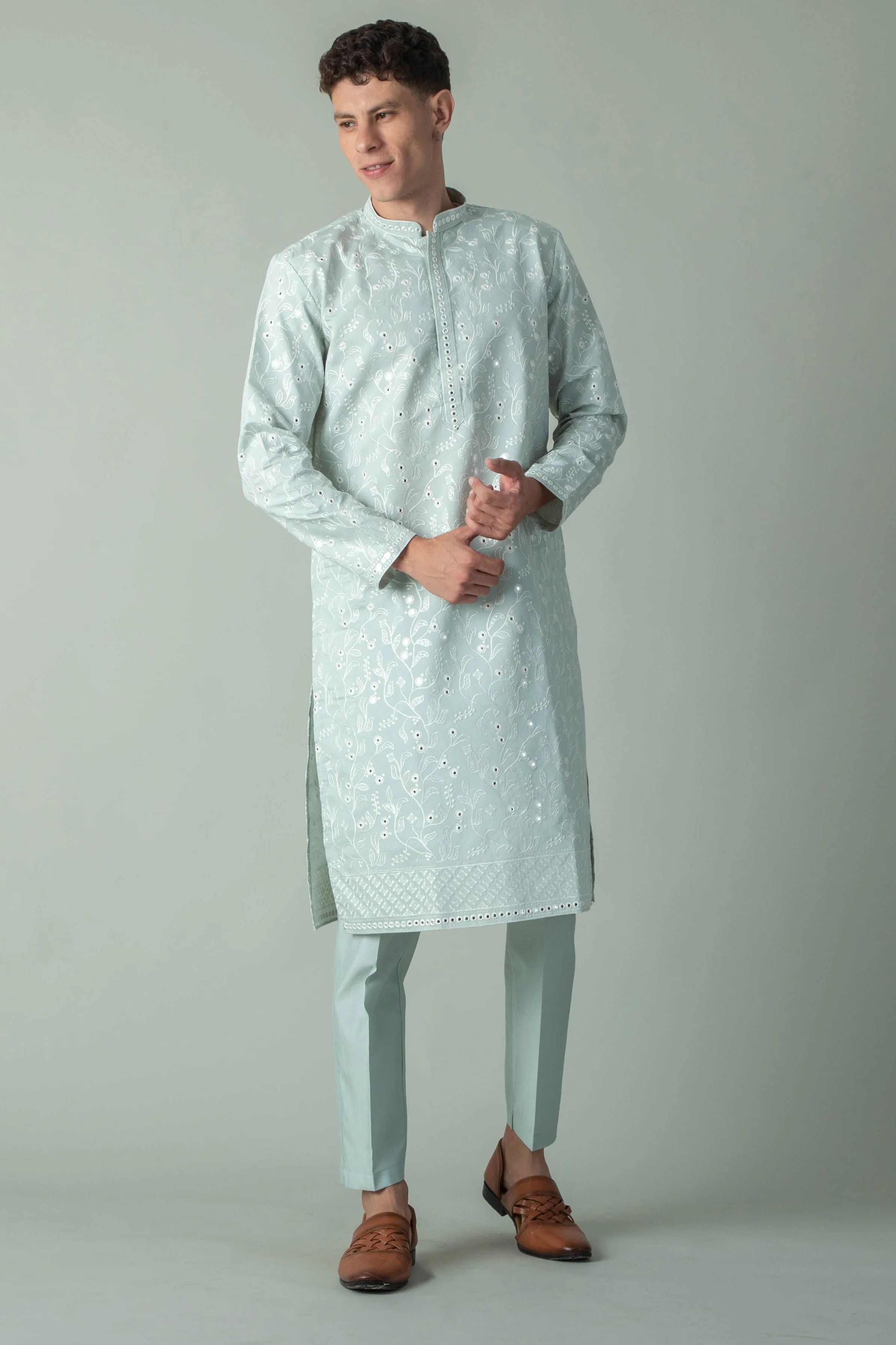 MLS EMBROIDERED KURTA PAJAMA