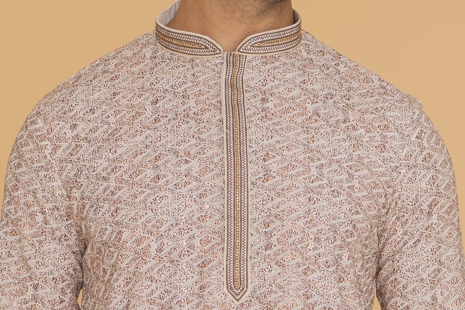 MLS EMBROIDERED KURTA PAJAMA