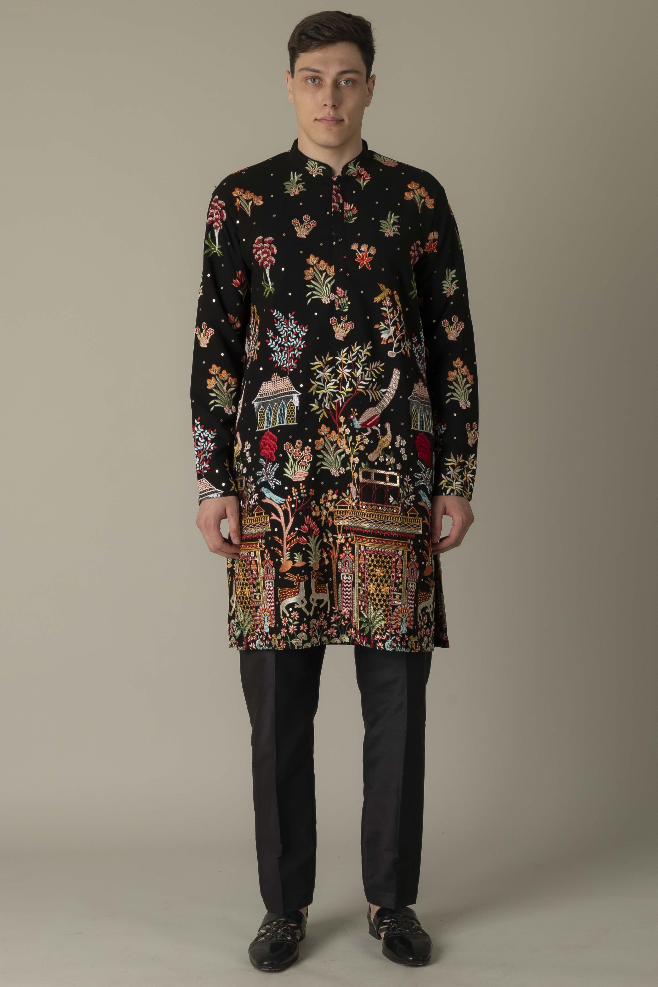 MLS EMBROIDERED KURTA PAJAMA