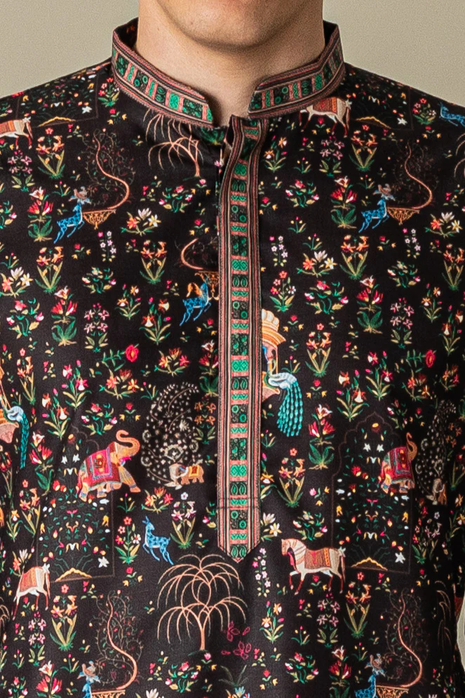 MLS PRINTED KURTA PAJAMA