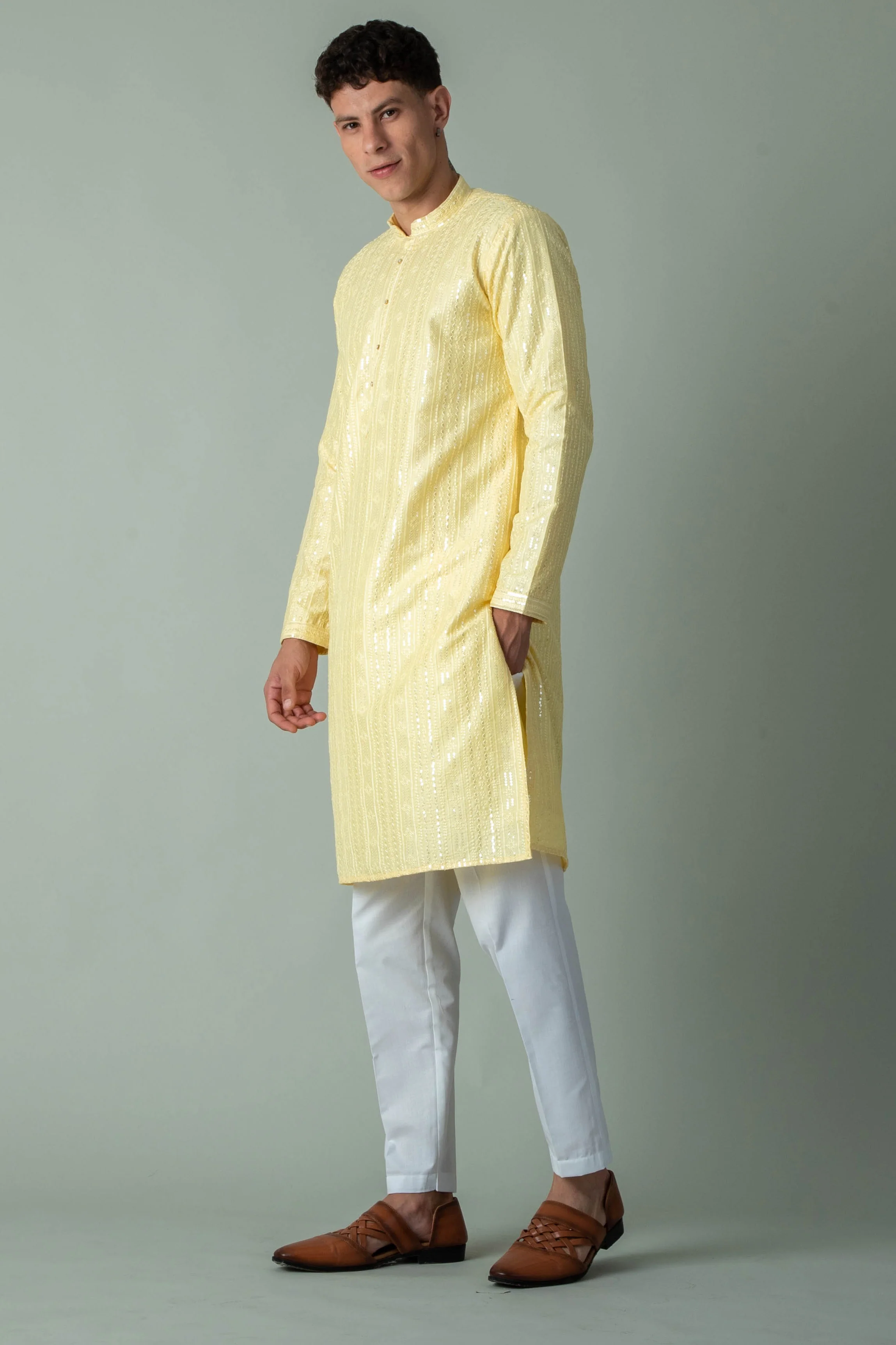 MLS EMBROIDERED KURTA PAJAMA