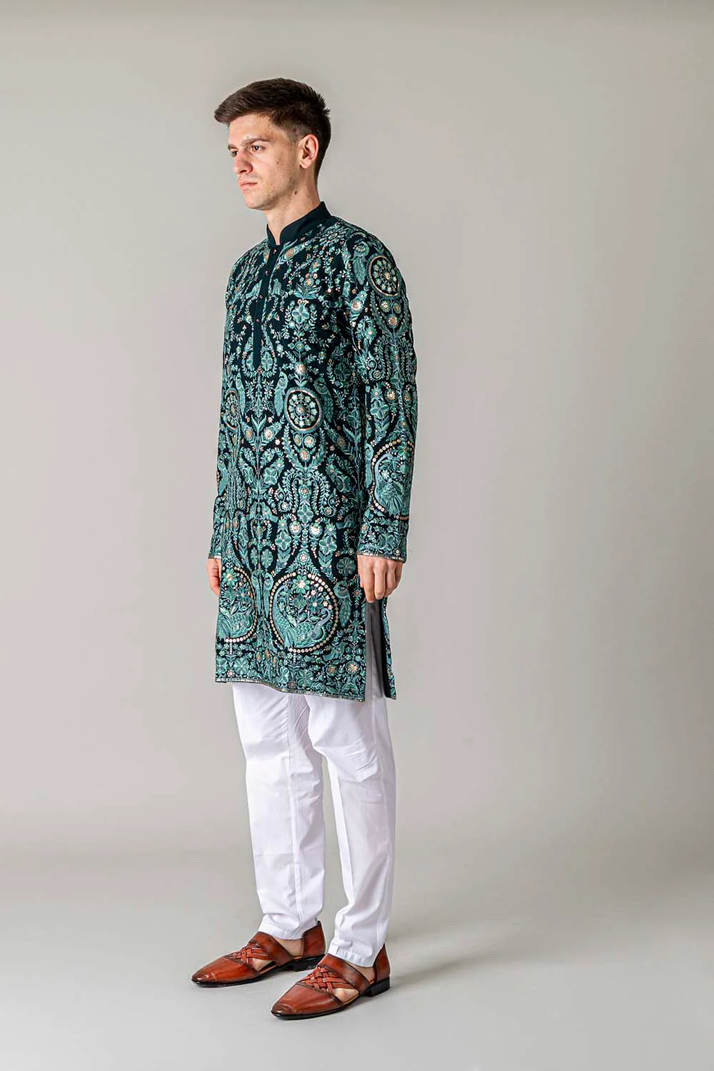 MLS EMBROIDERED KURTA PAJAMA