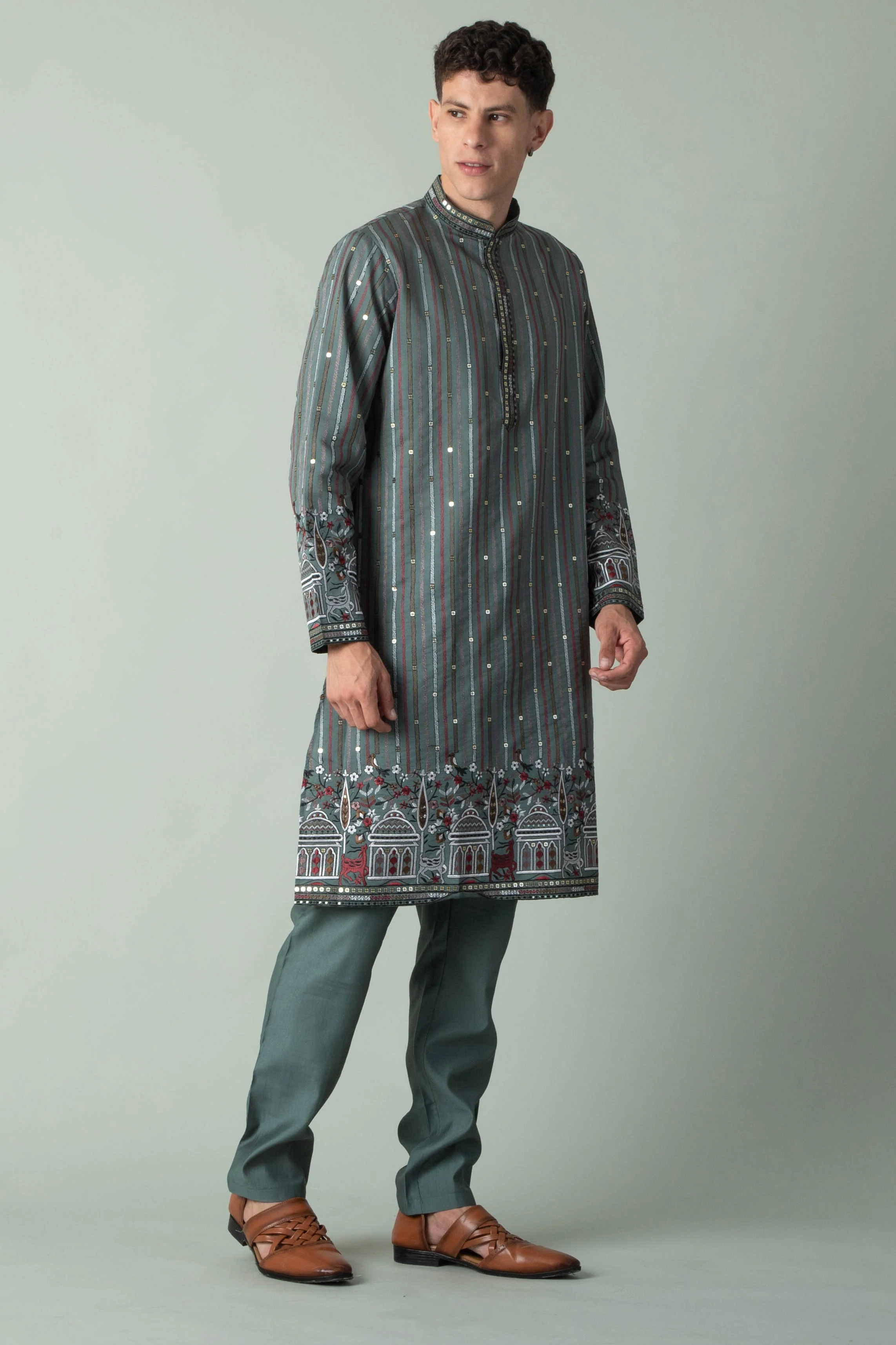 MLS EMBROIDERED KURTA PAJAMA