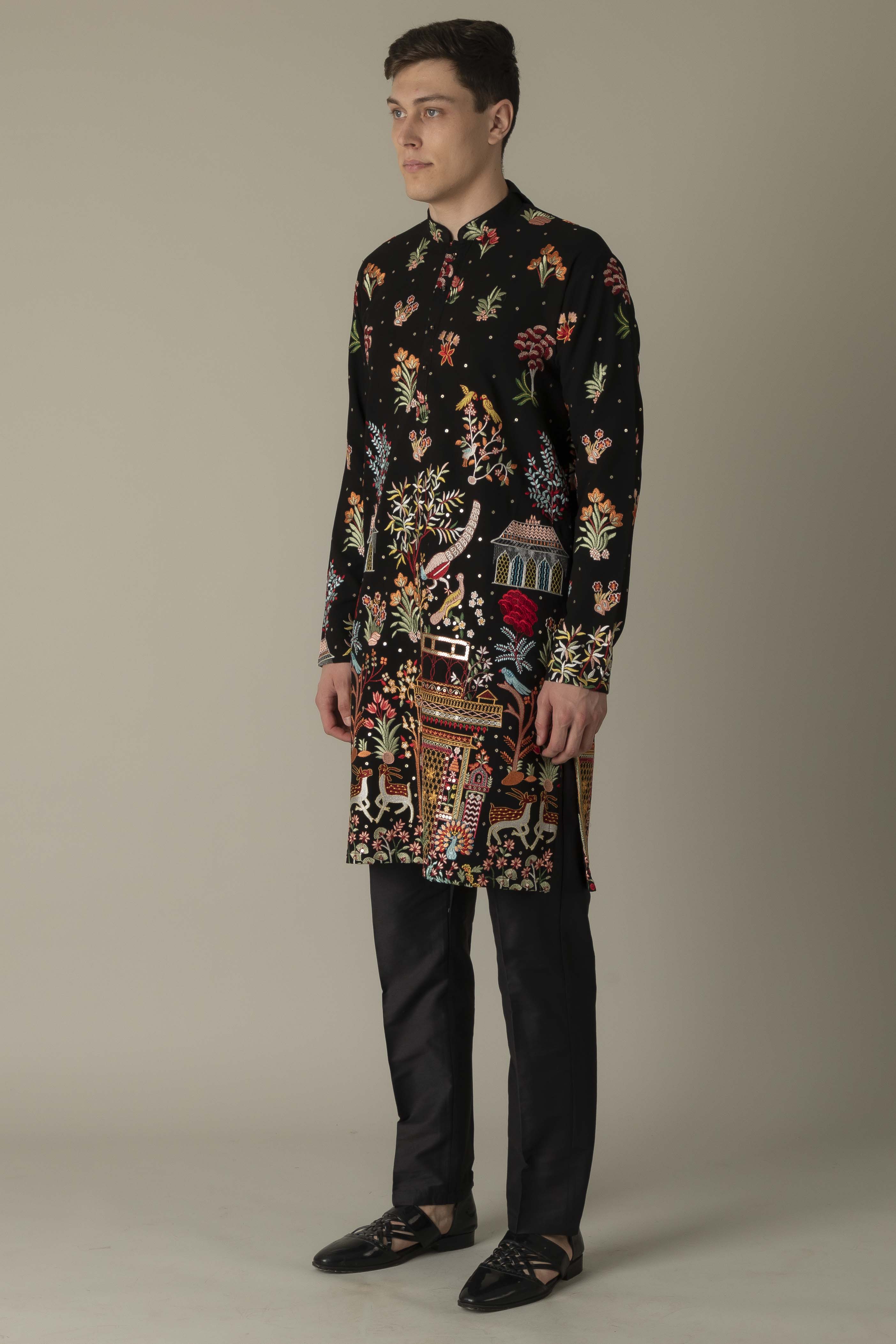 MLS EMBROIDERED KURTA PAJAMA