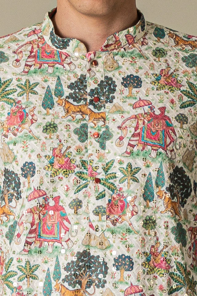 MLS PRINTED KURTA PAJAMA